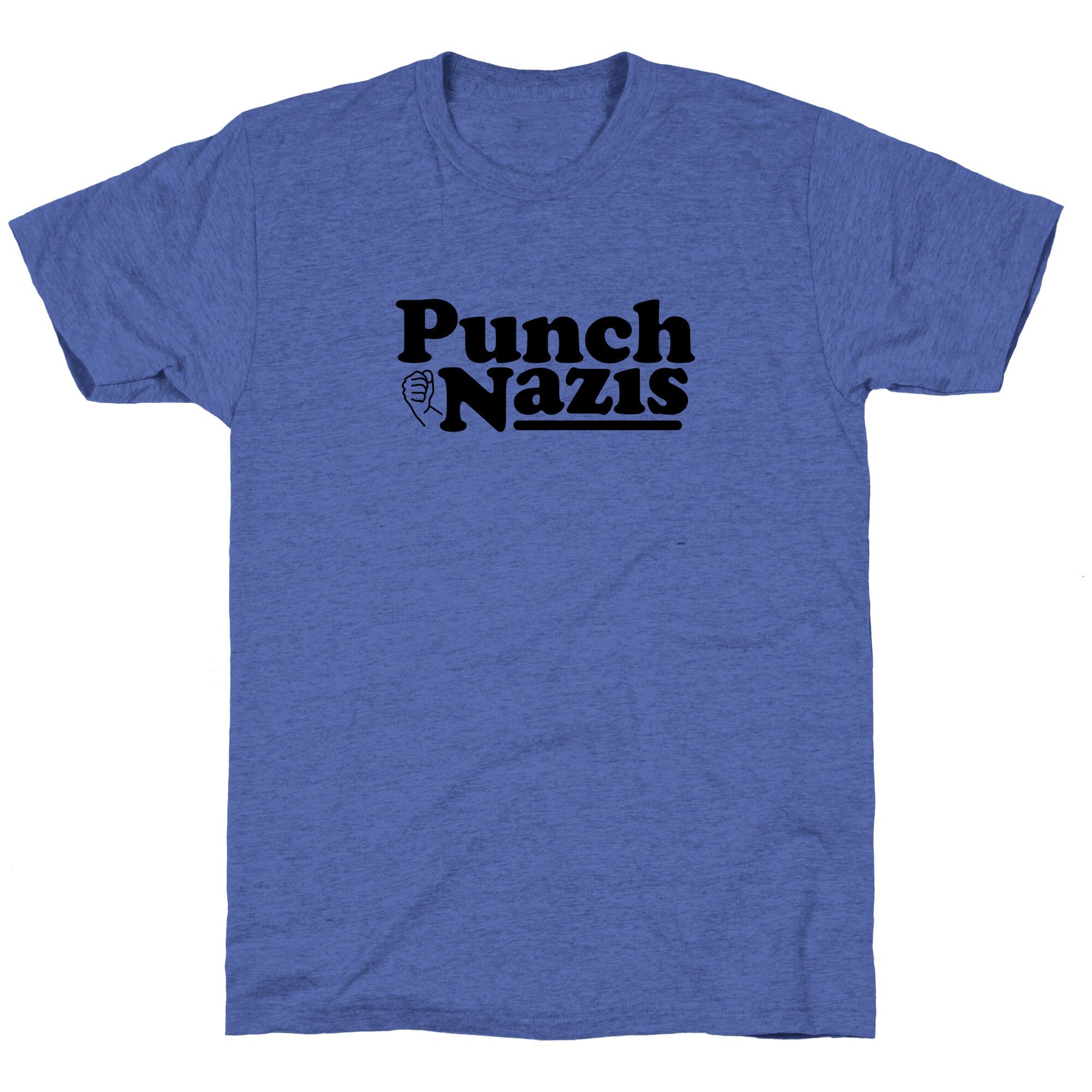 Punch Nazis Black Text Unisex Triblend Tee