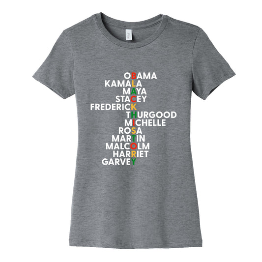 Black History Month Leaders Womens Cotton Tee