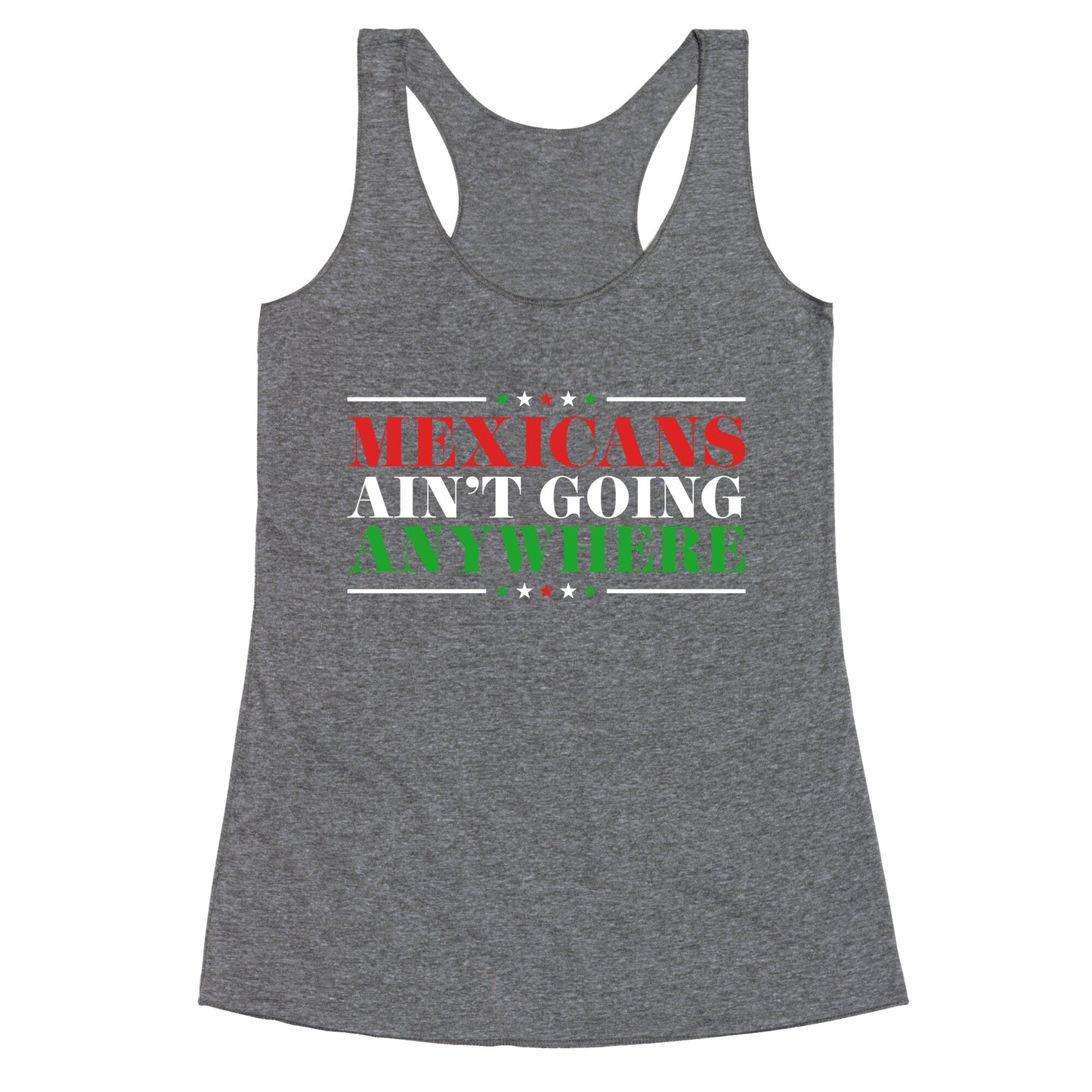 MAGA Mexicans Arent Going Anywhere Racerback Tank