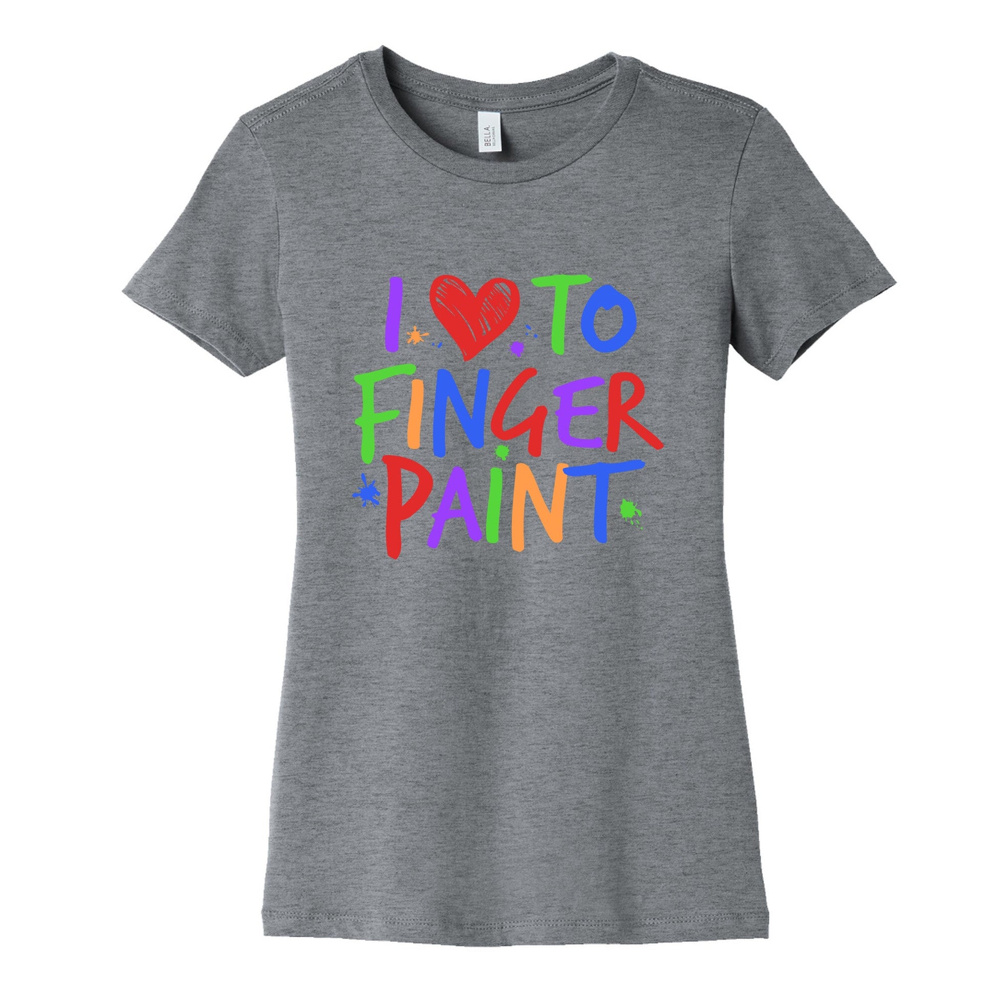 I Love To Finger Paint Couples 1 Womens Cotton Tee