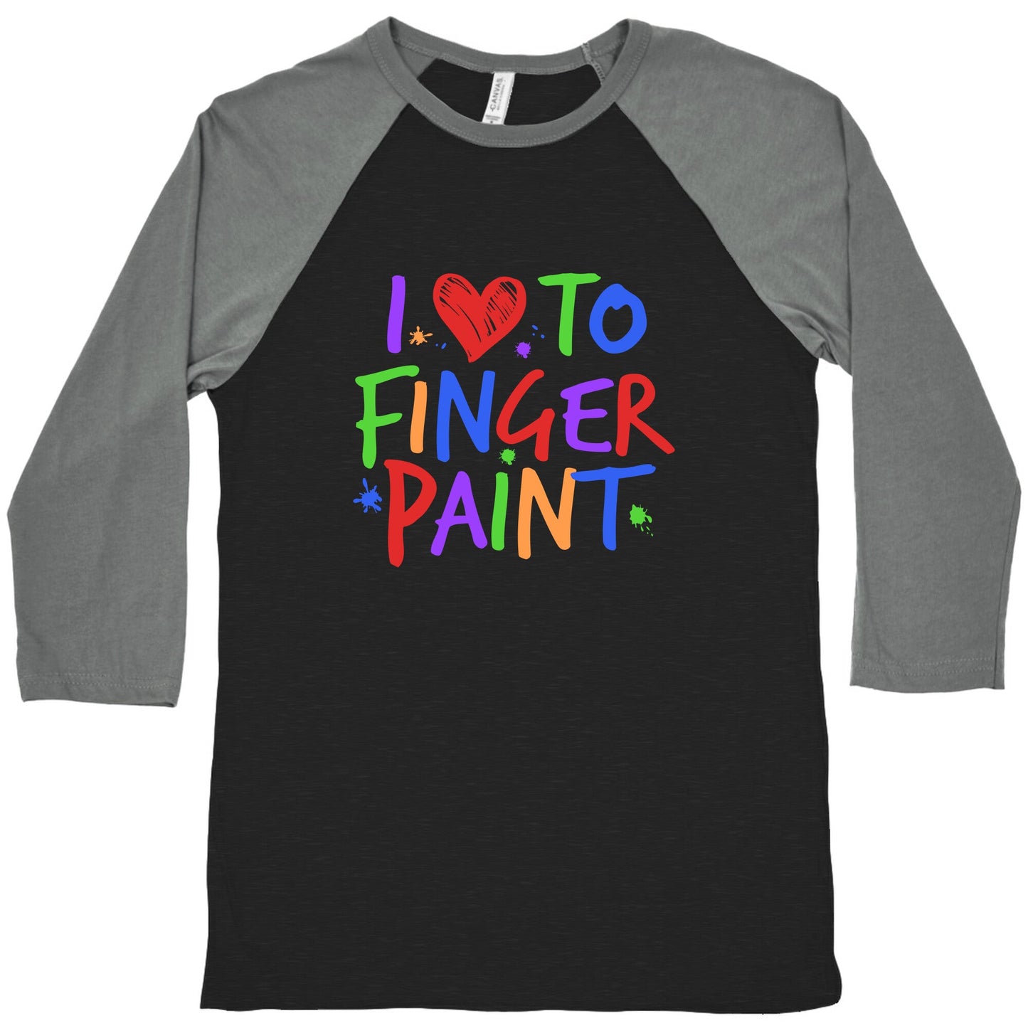 I Love To Finger Paint Couples 1 Baseball Tee