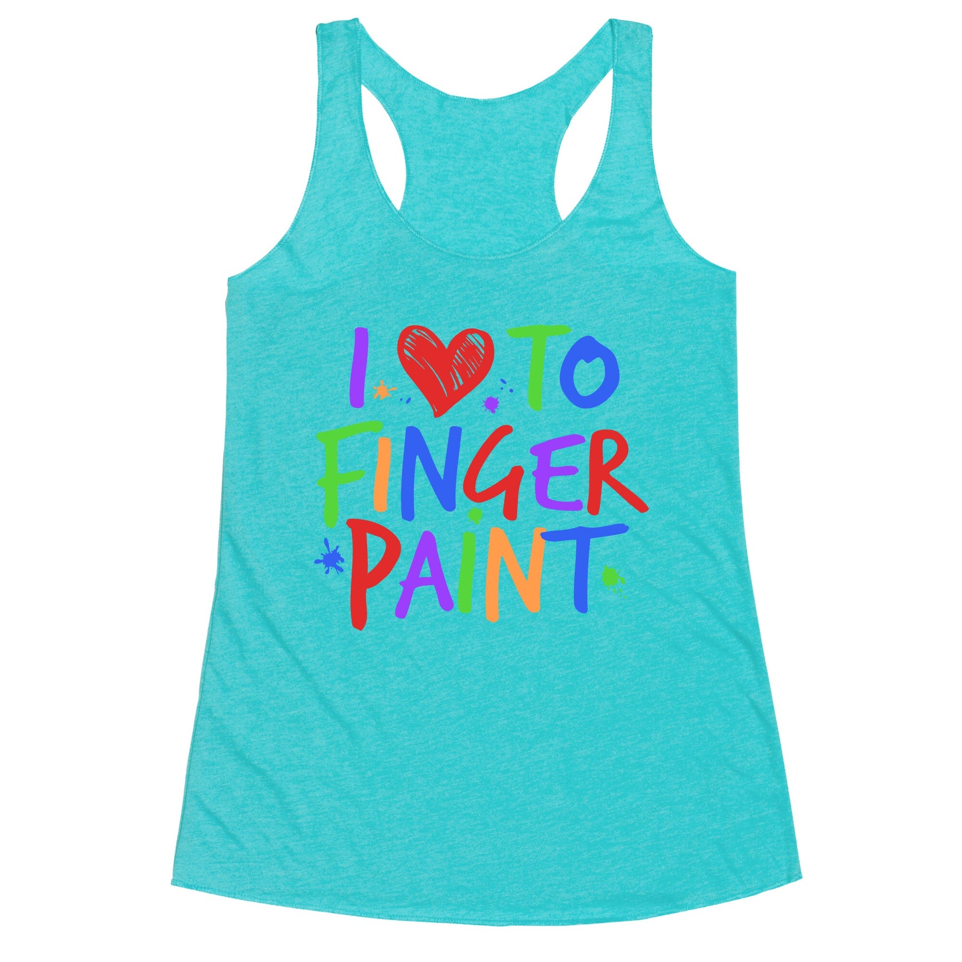 I Love To Finger Paint Couples 1 Racerback Tank
