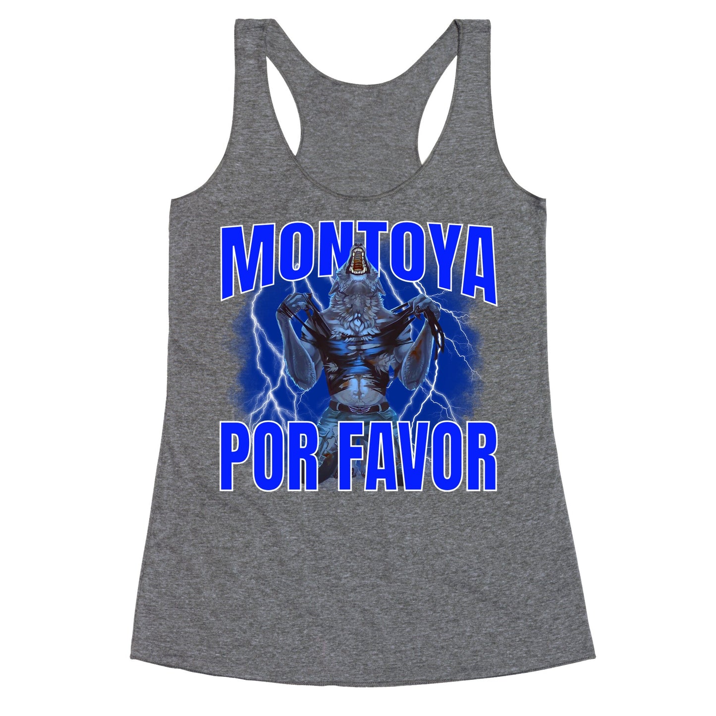 Montoya Por Favor Wolf Meme Racerback Tank
