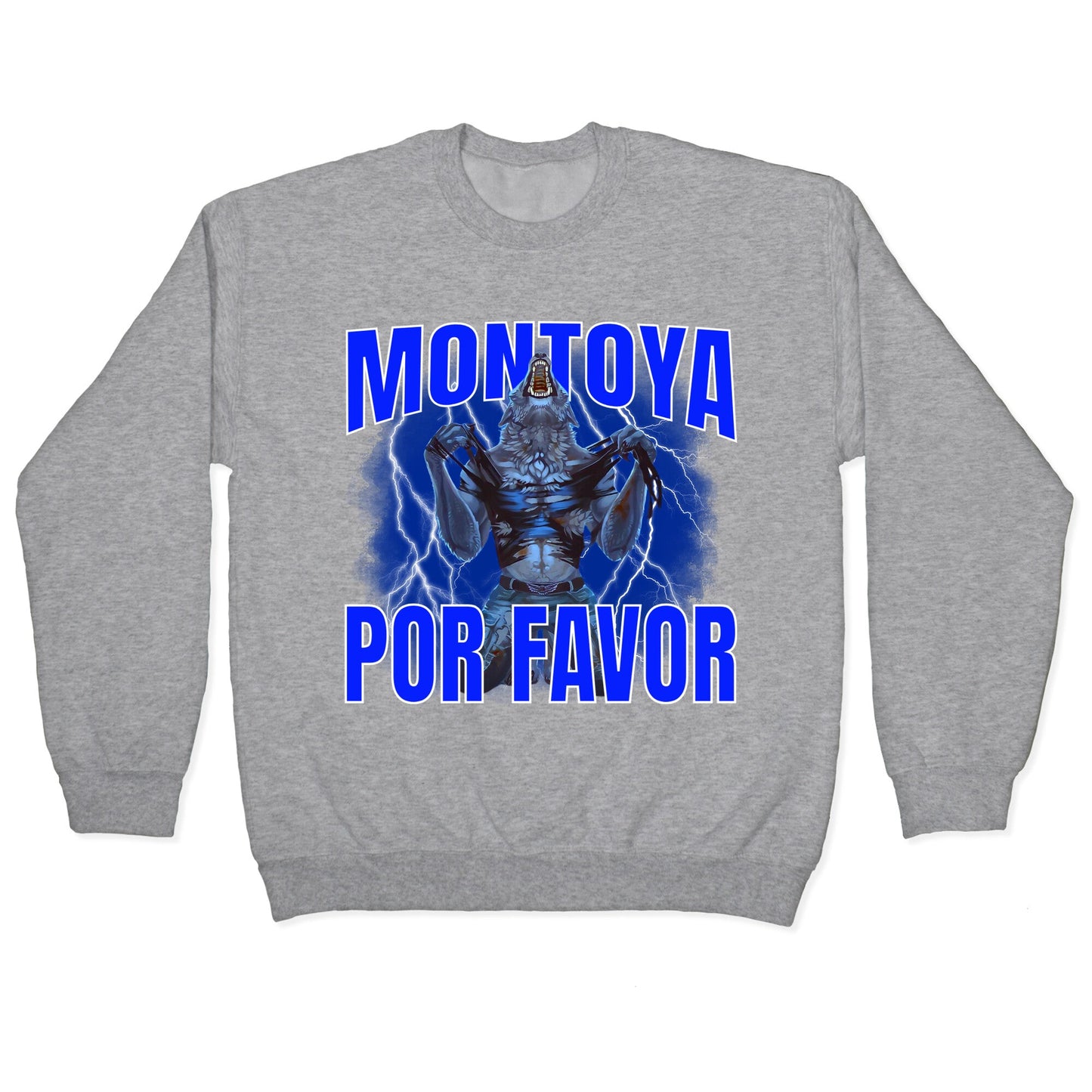 Montoya Por Favor Wolf Meme Crewneck Sweatshirt