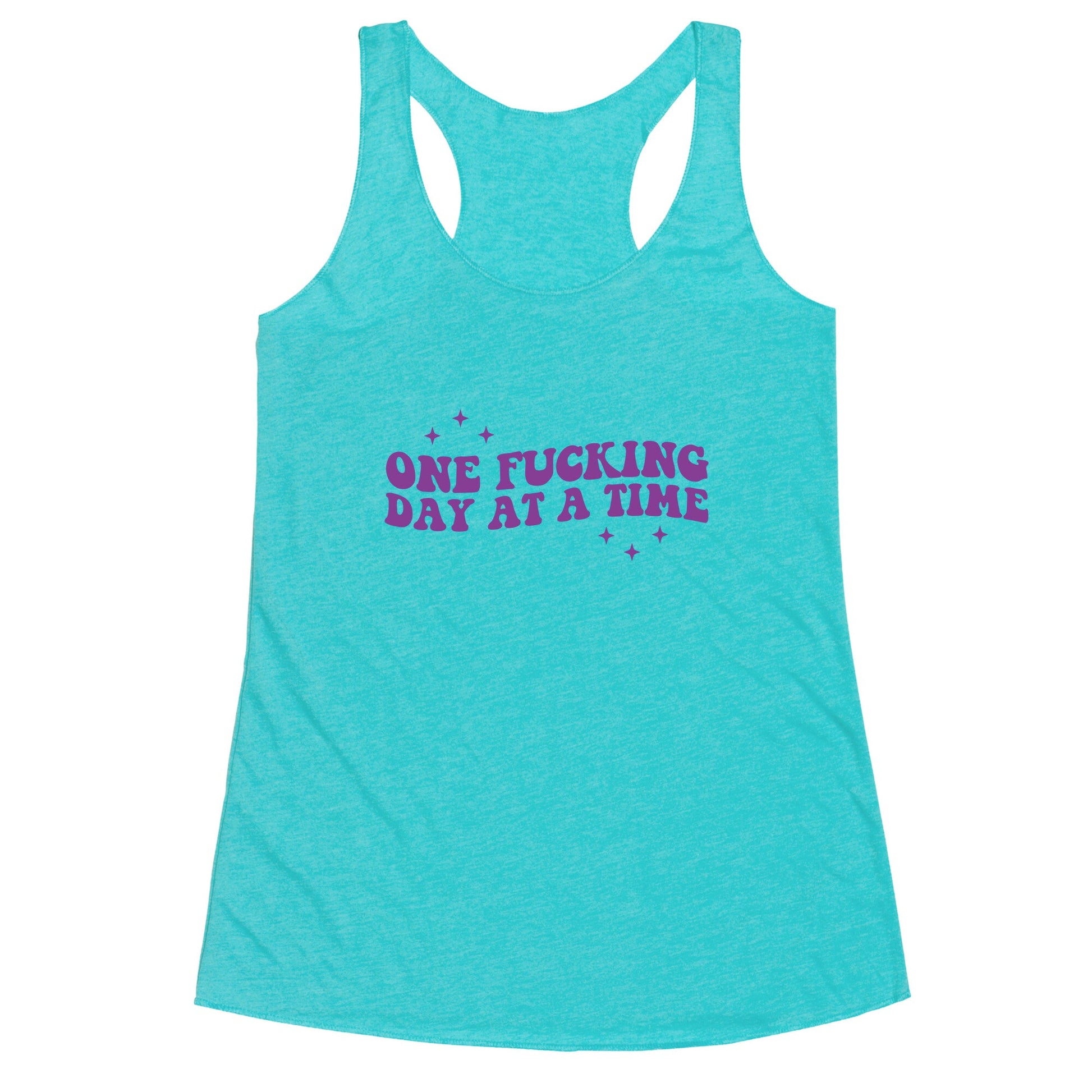 One Fucking Day At A Time Racerback Tank