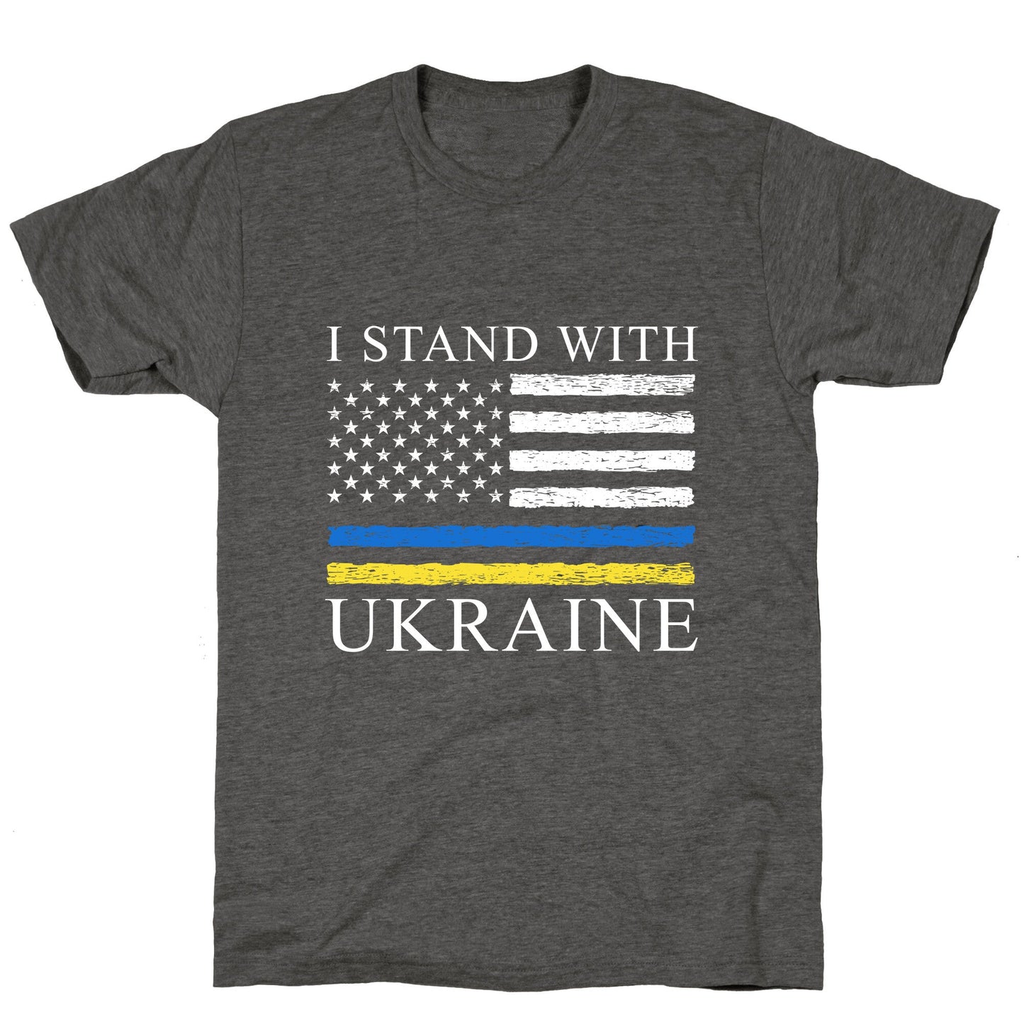 I Stand With Ukraine Flag Unisex Triblend Tee