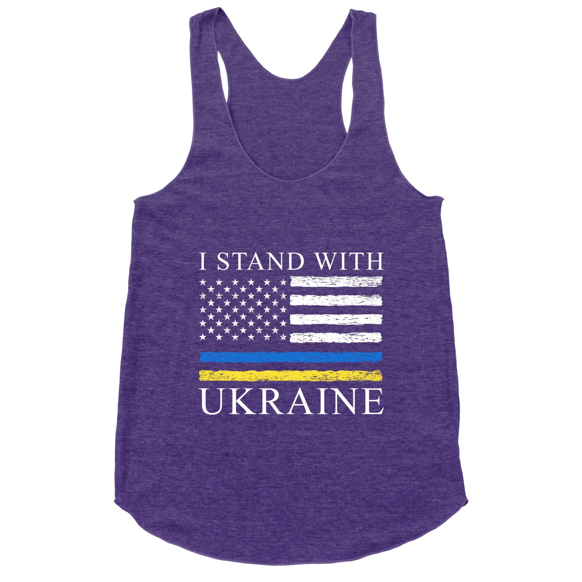I Stand With Ukraine Flag Racerback Tank