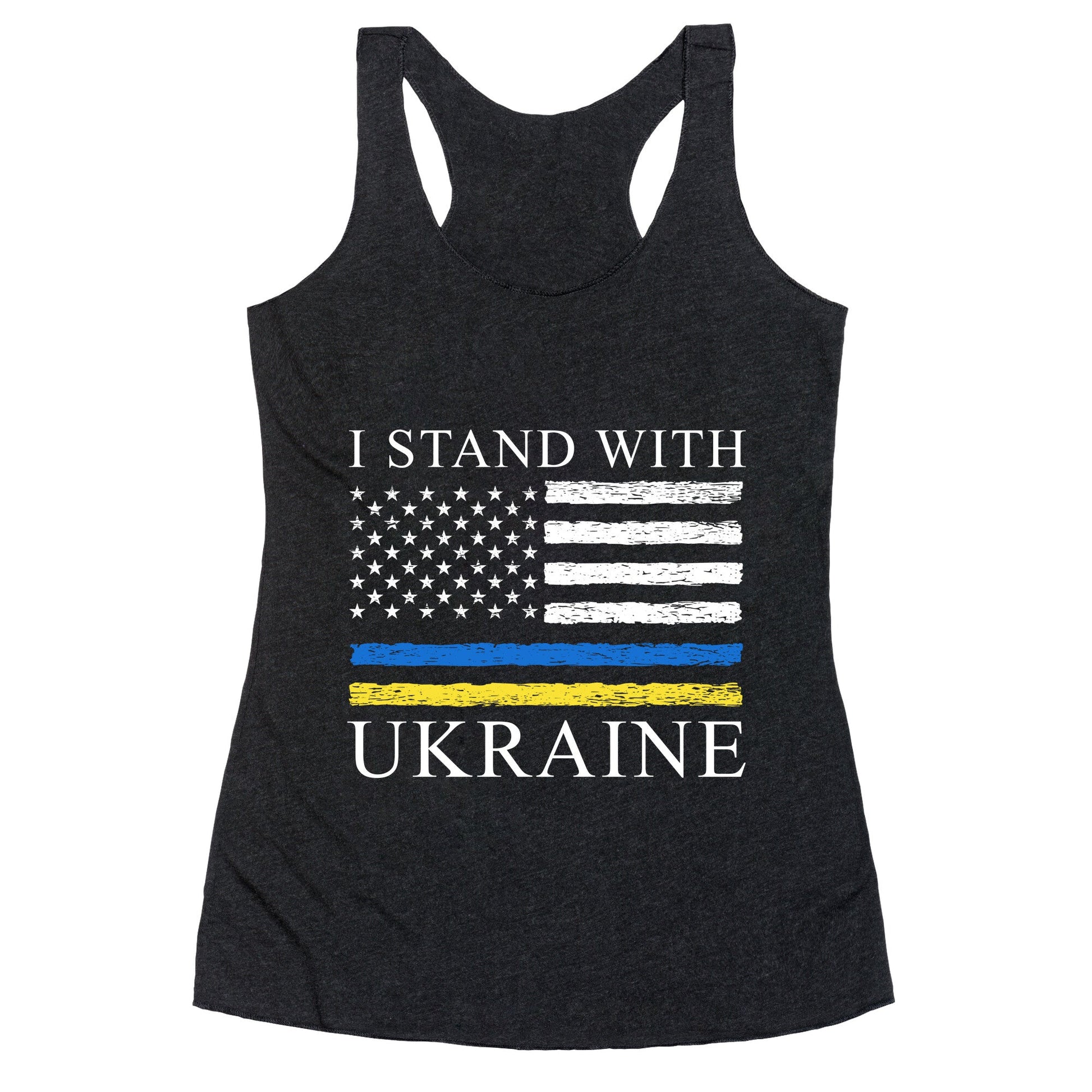 I Stand With Ukraine Flag Racerback Tank