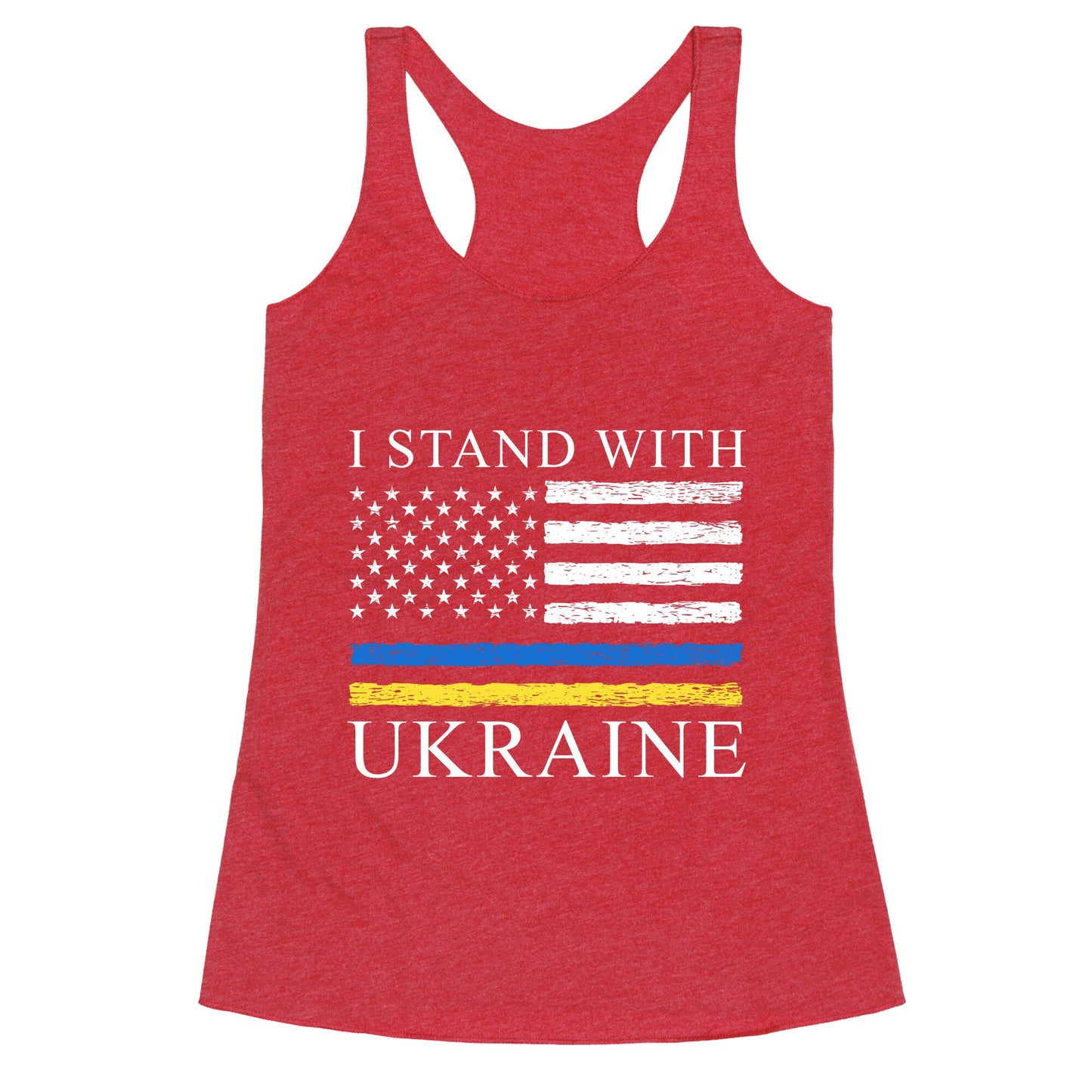 I Stand With Ukraine Flag Racerback Tank