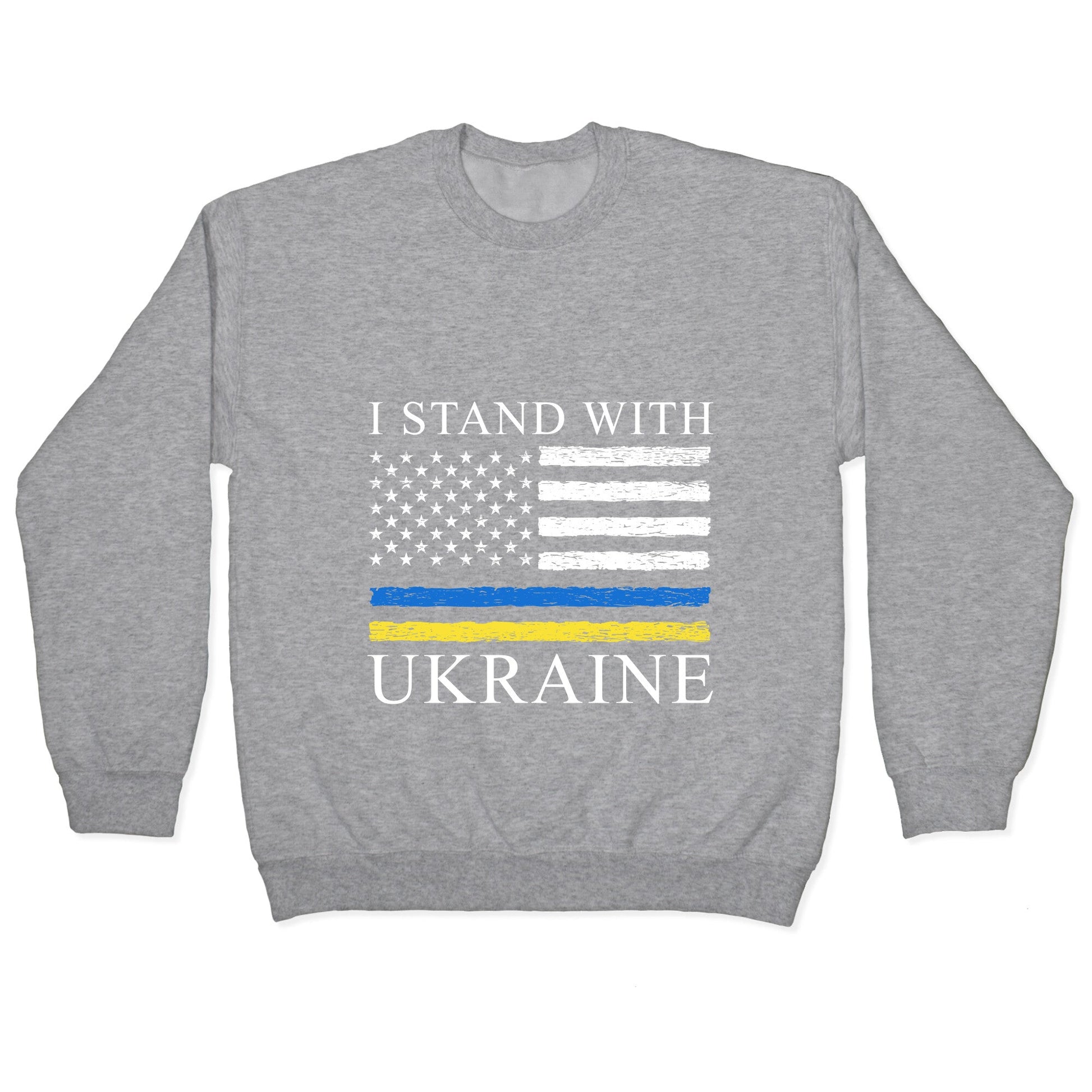 I Stand With Ukraine Flag Crewneck Sweatshirt
