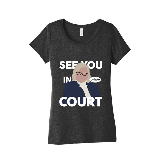 See You In Court Governor Janet Mills Womens Triblend Tee