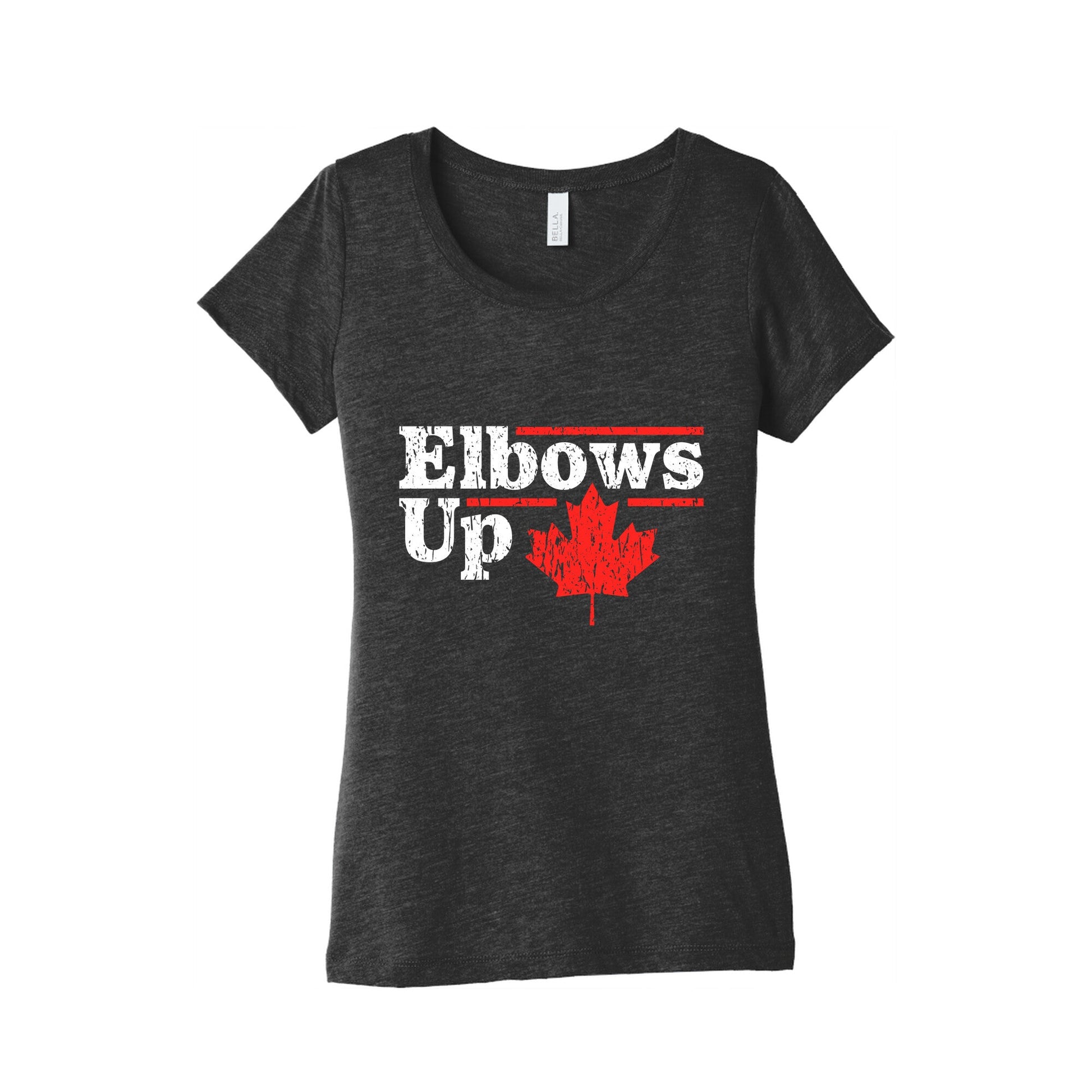 Elbows Up Canada Leaf Womens Triblend Tee