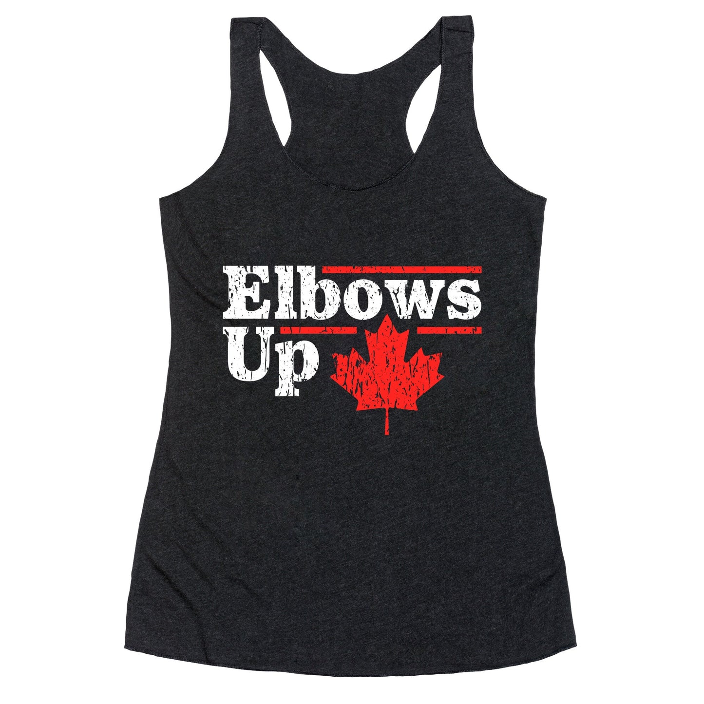 Elbows Up Canada Leaf Racerback Tank