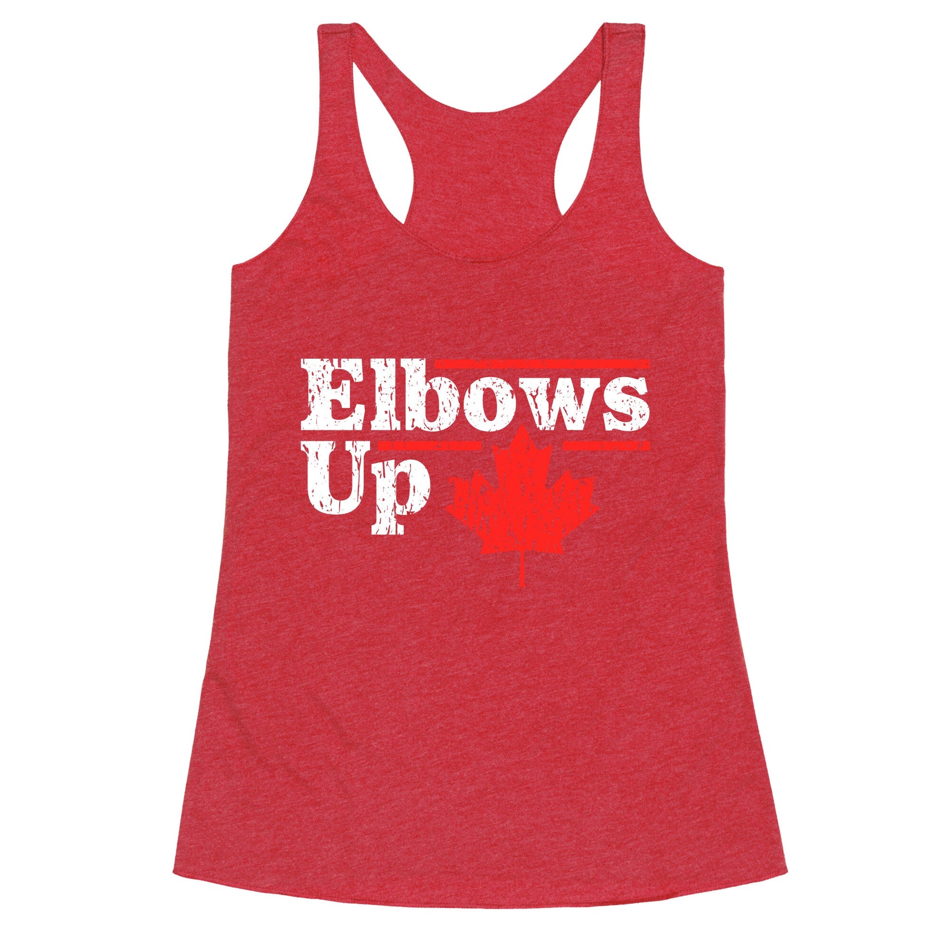 Elbows Up Canada Leaf Racerback Tank