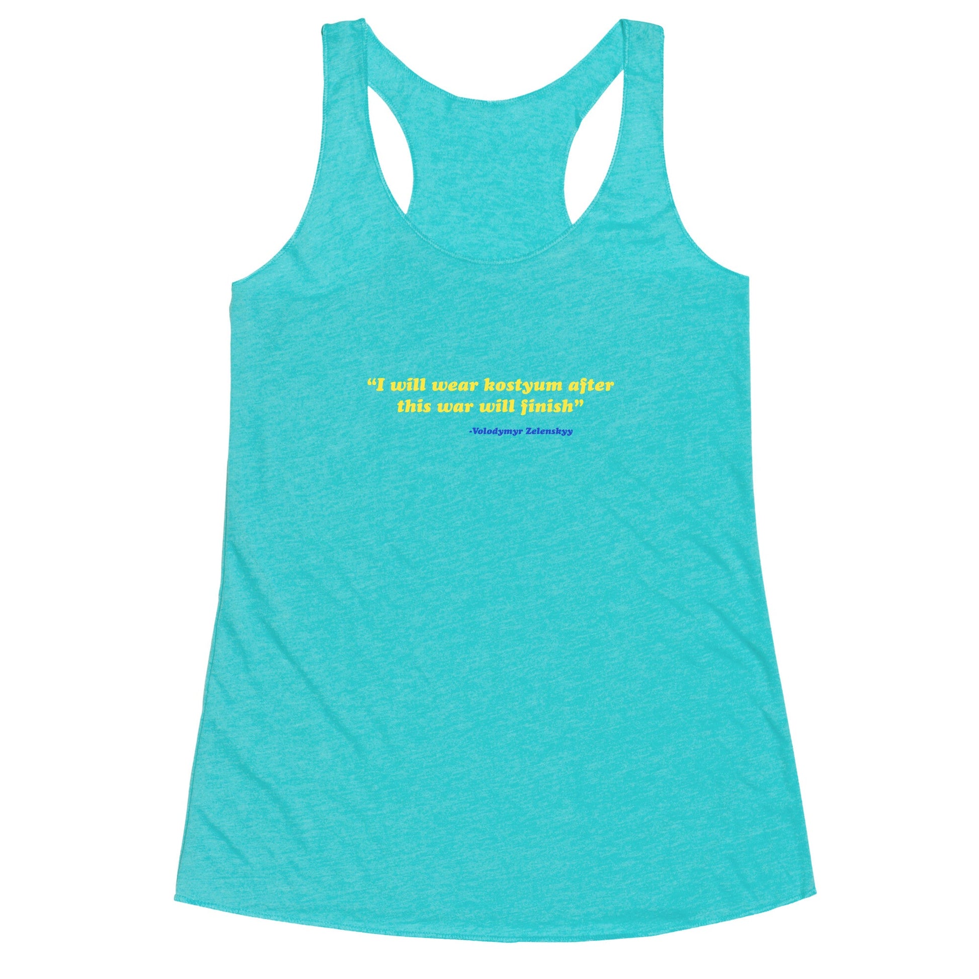 Zelensky Costume Quote Racerback Tank