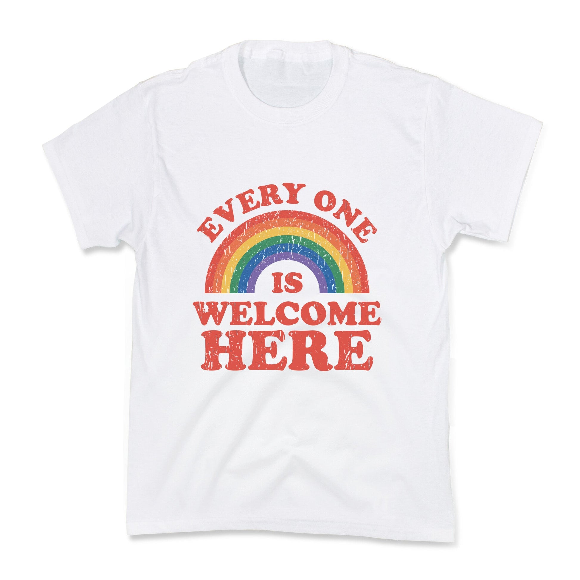 Everyone Is Welcome Here Rainbow Kids Tee