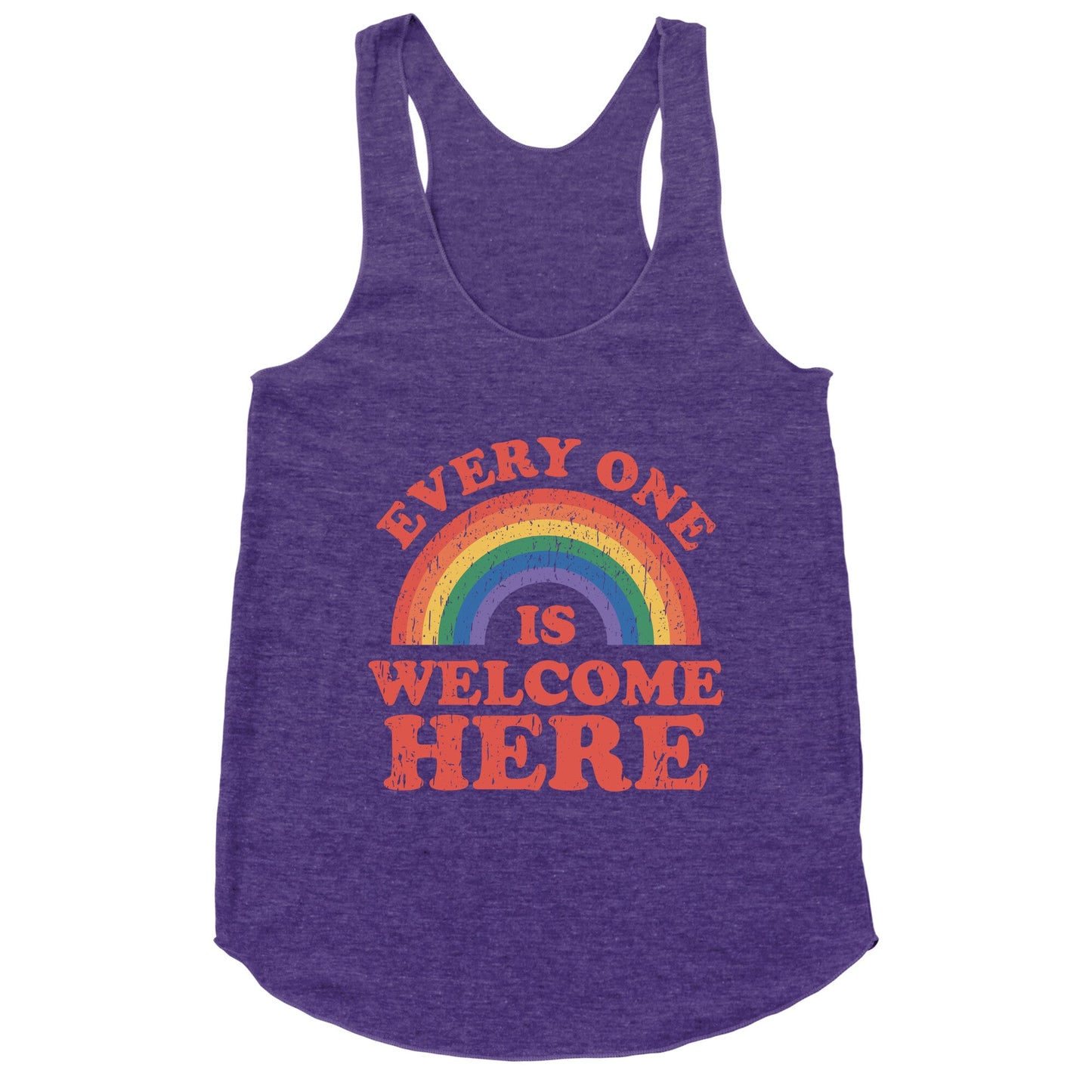 Everyone Is Welcome Here Rainbow Racerback Tank