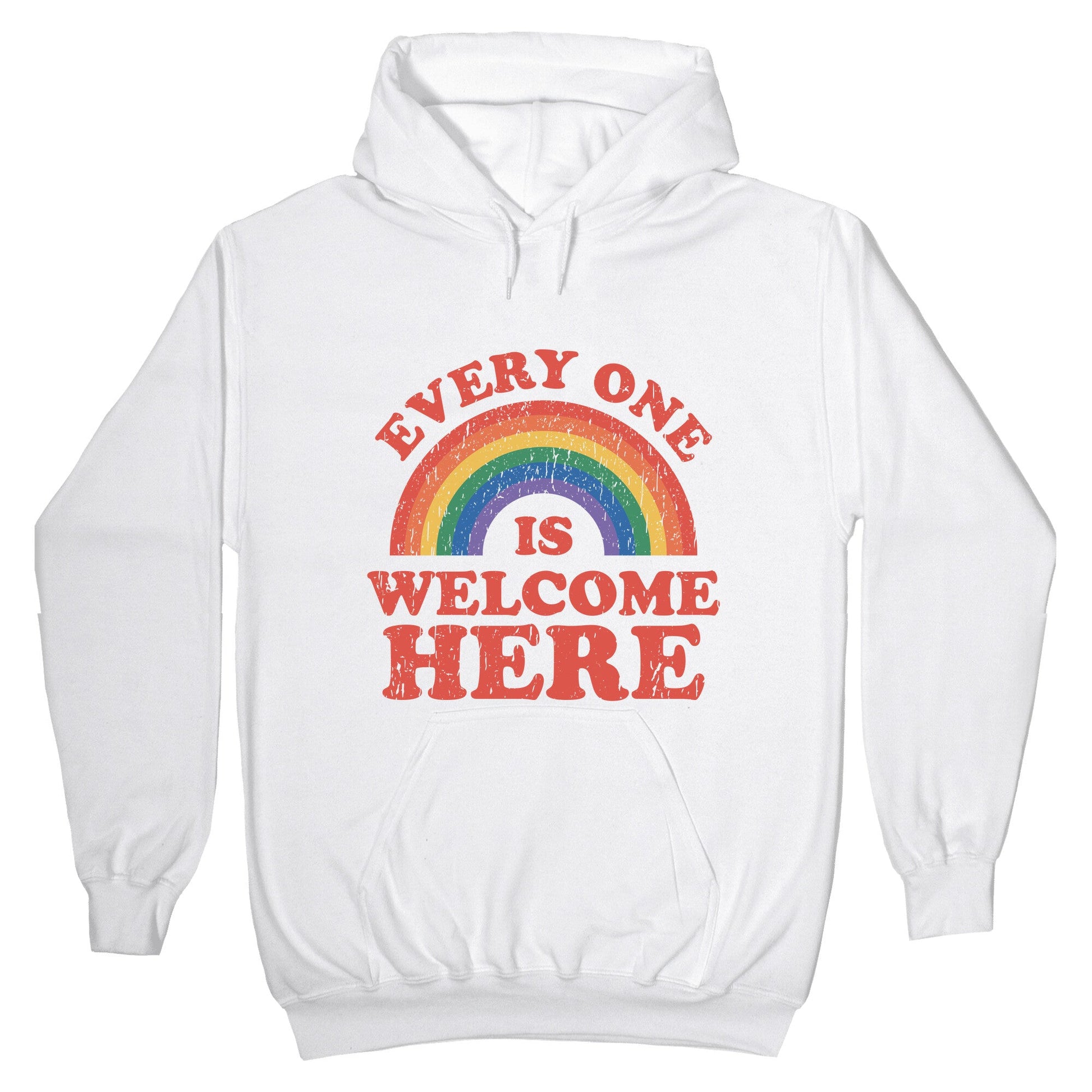 Everyone Is Welcome Here Rainbow Hoodie