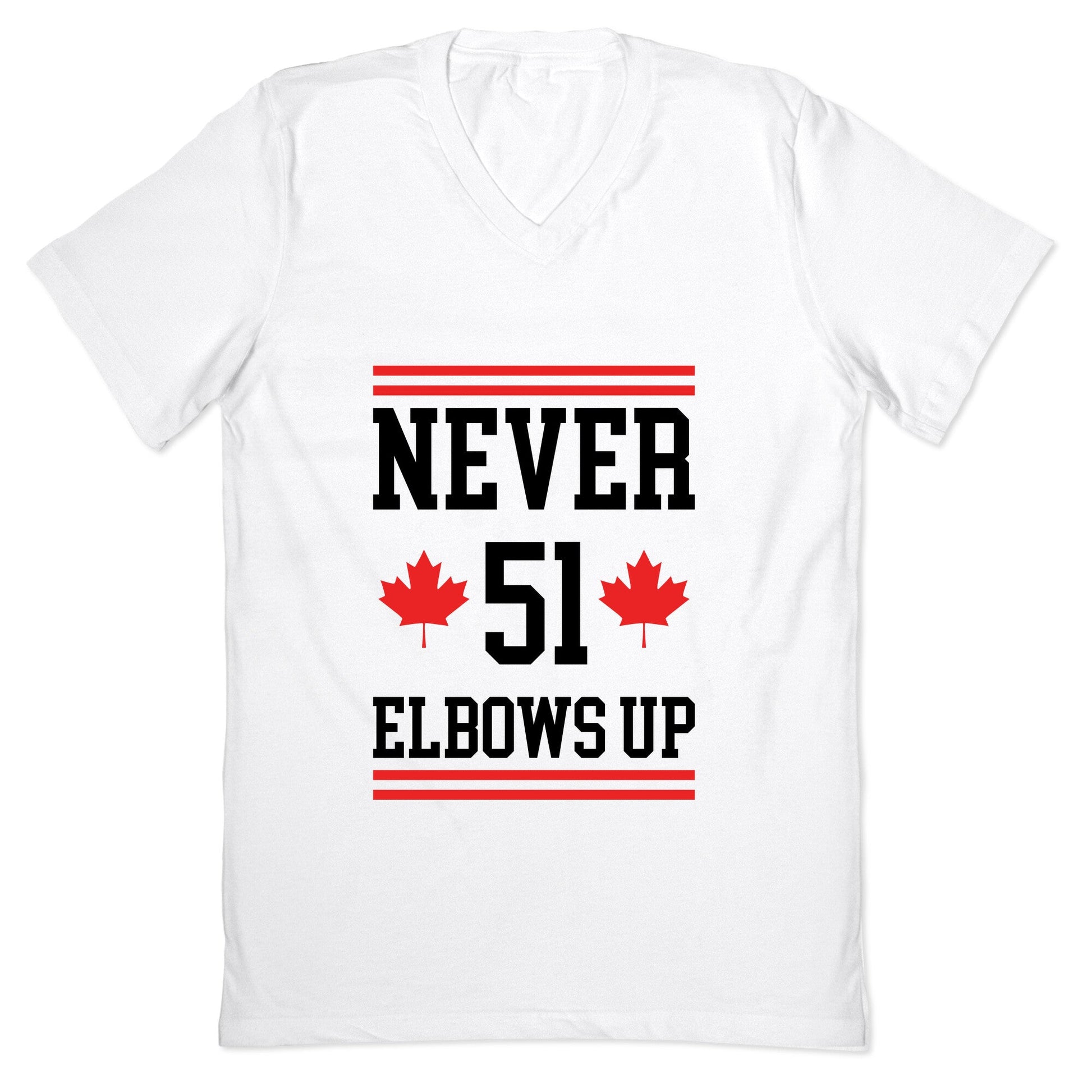 Elbows Up Never 51 V-Neck