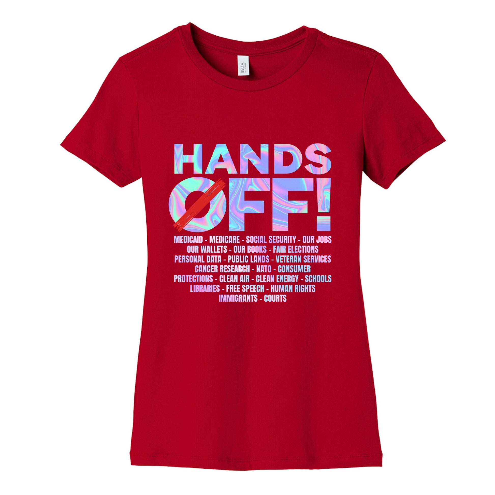 Hands Off Protest Womens Cotton Tee