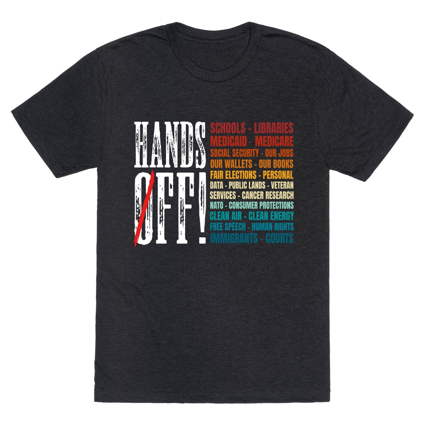 Hands Off Trump Protest Unisex Triblend Tee
