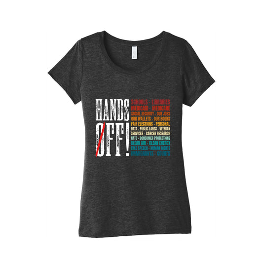Hands Off Trump Protest Womens Triblend Tee
