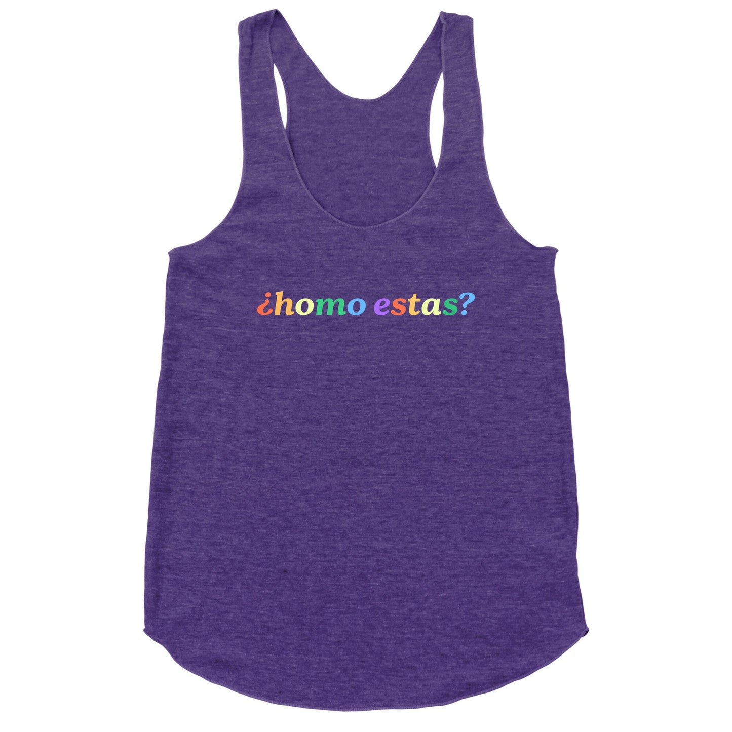 Homo Estas Rainbow Racerback Tank