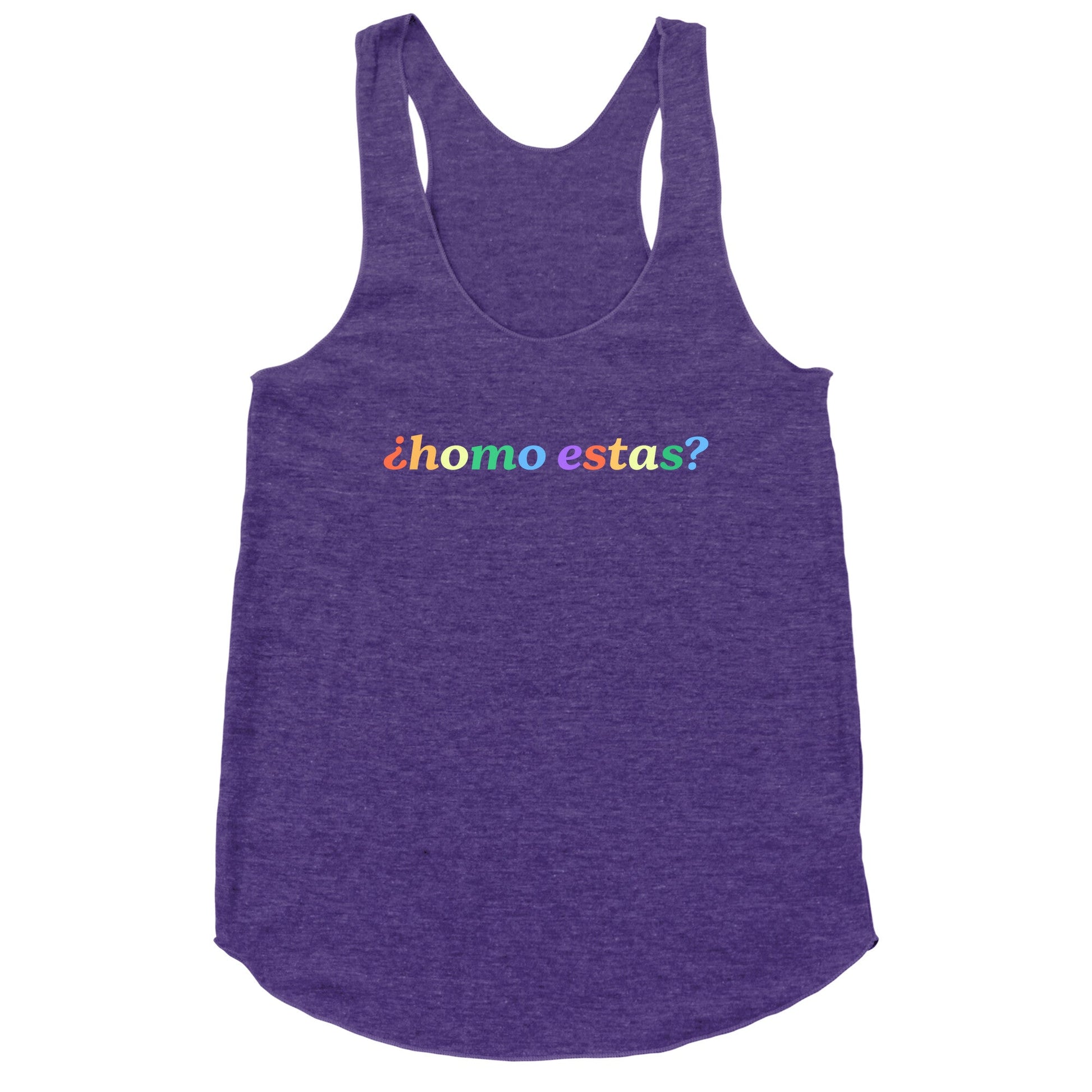 Homo Estas Rainbow Racerback Tank