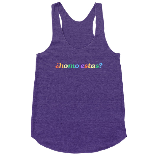 Homo Estas Rainbow Racerback Tank