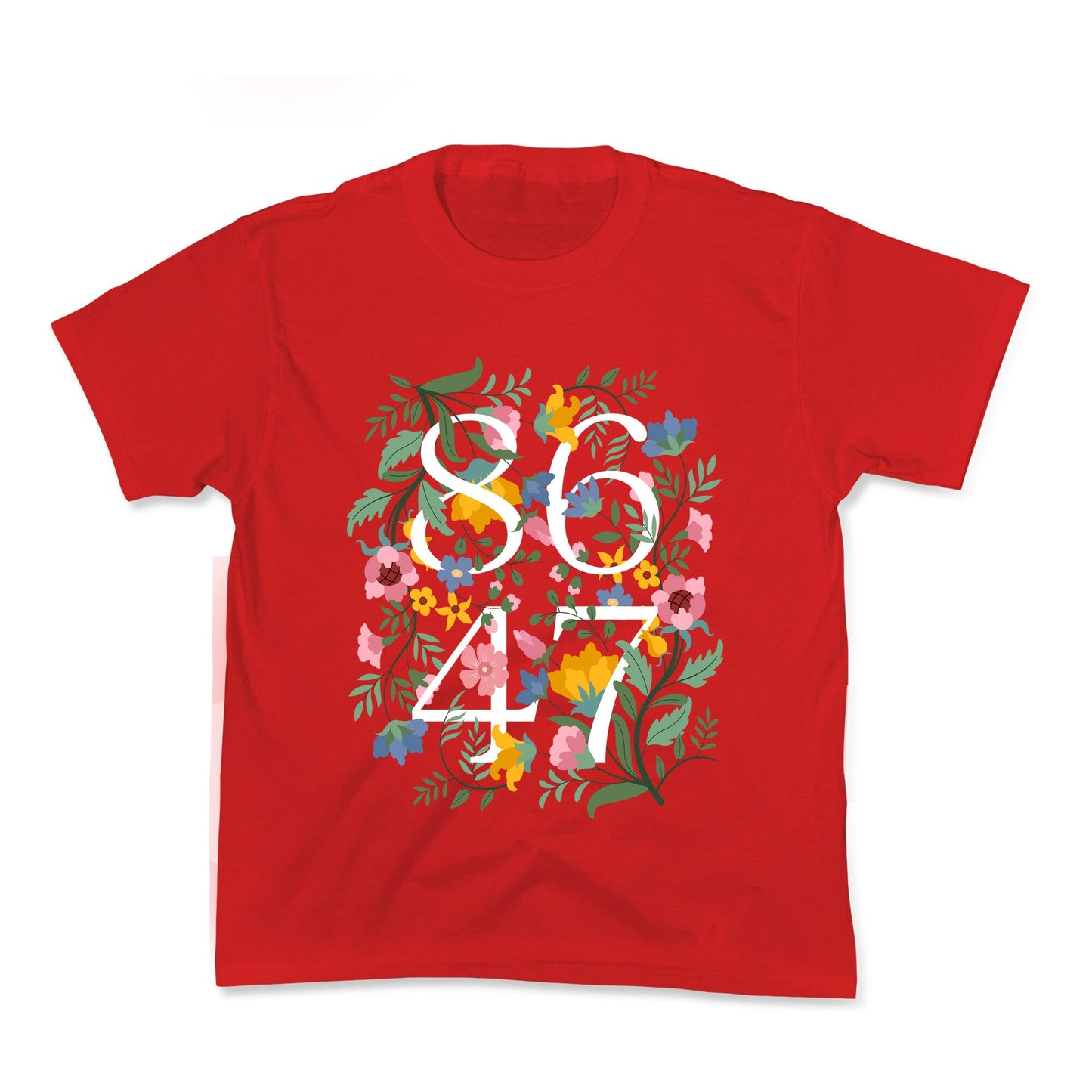 8647 Anti Trump Floral Kids Tee