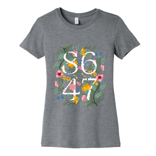 8647 Anti Trump Floral Womens Cotton Tee