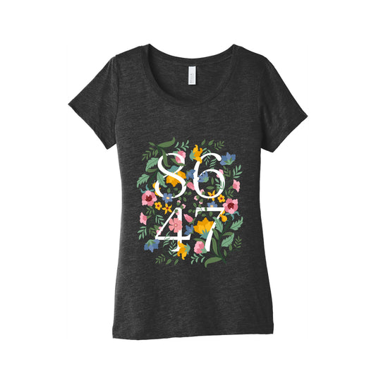 8647 Anti Trump Floral Womens Triblend Tee