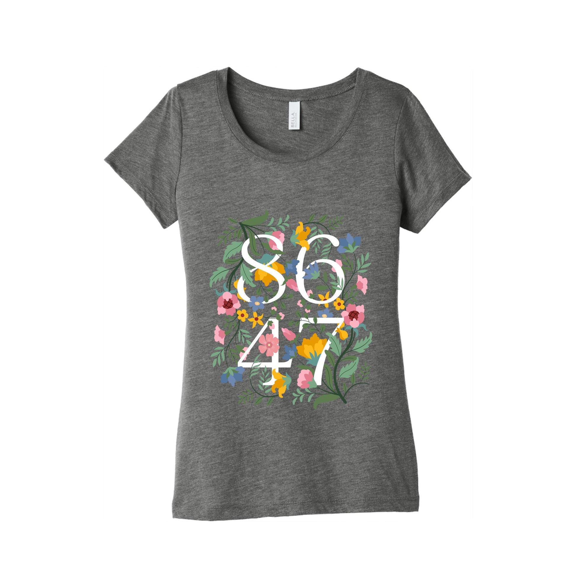8647 Anti Trump Floral Womens Triblend Tee