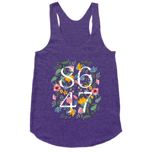 8647 Anti Trump Floral Racerback Tank