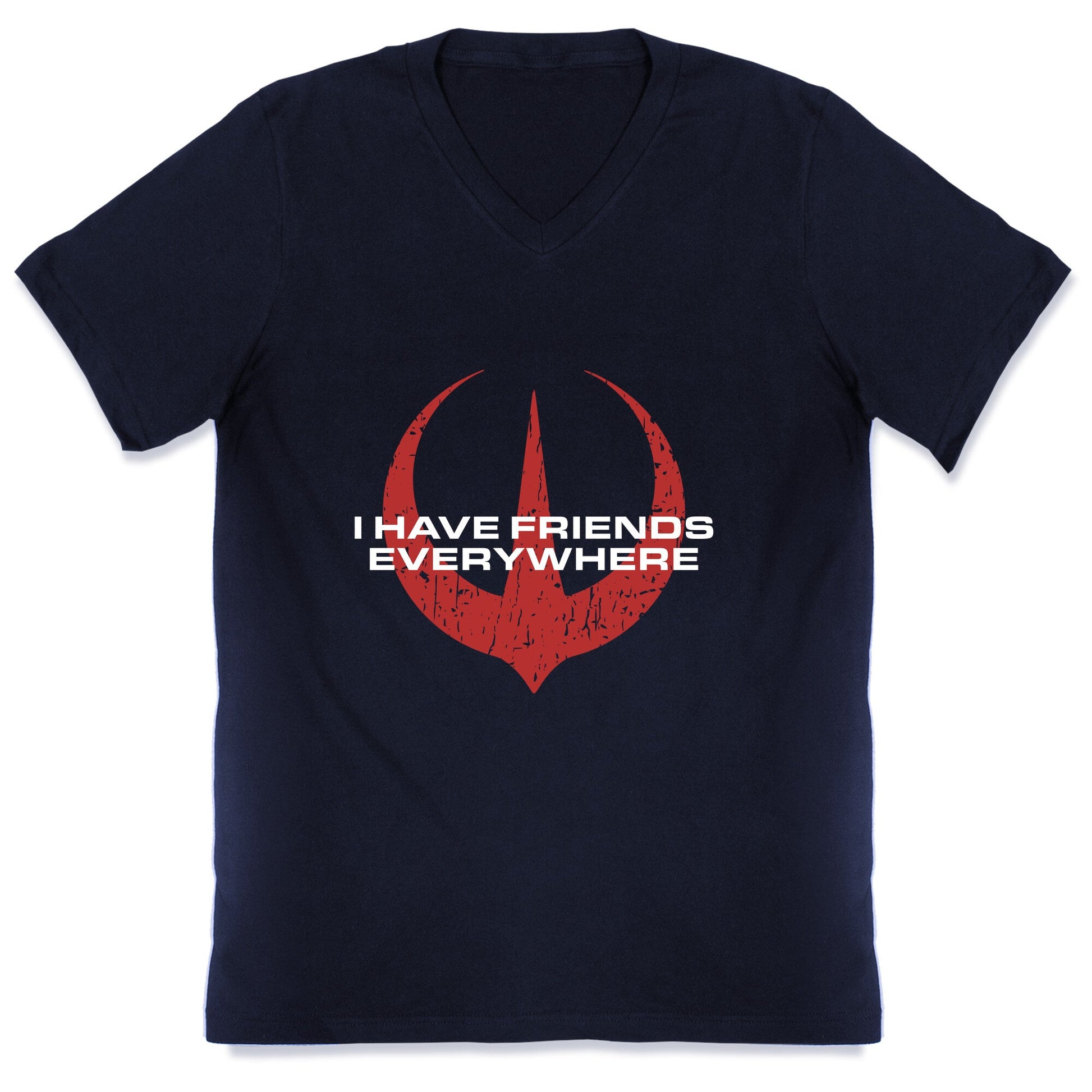 I Have Friends Everywhere Red V-Neck