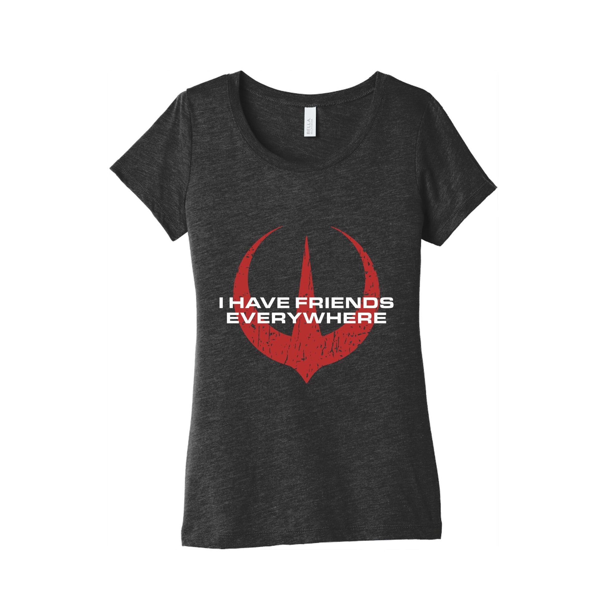 I Have Friends Everywhere Red Womens Triblend Tee