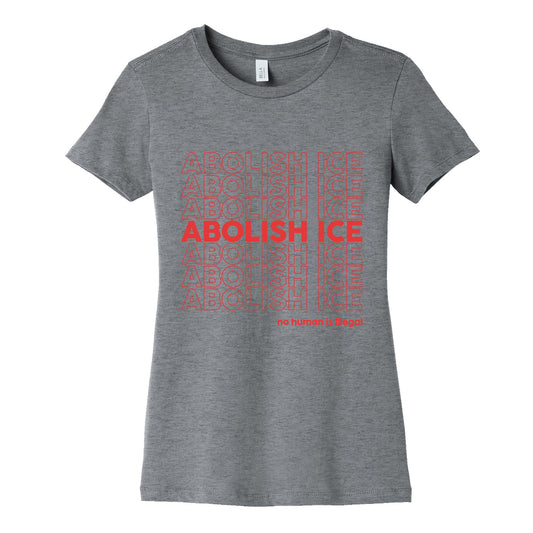 Abolish Ice Red Womens Cotton Tee
