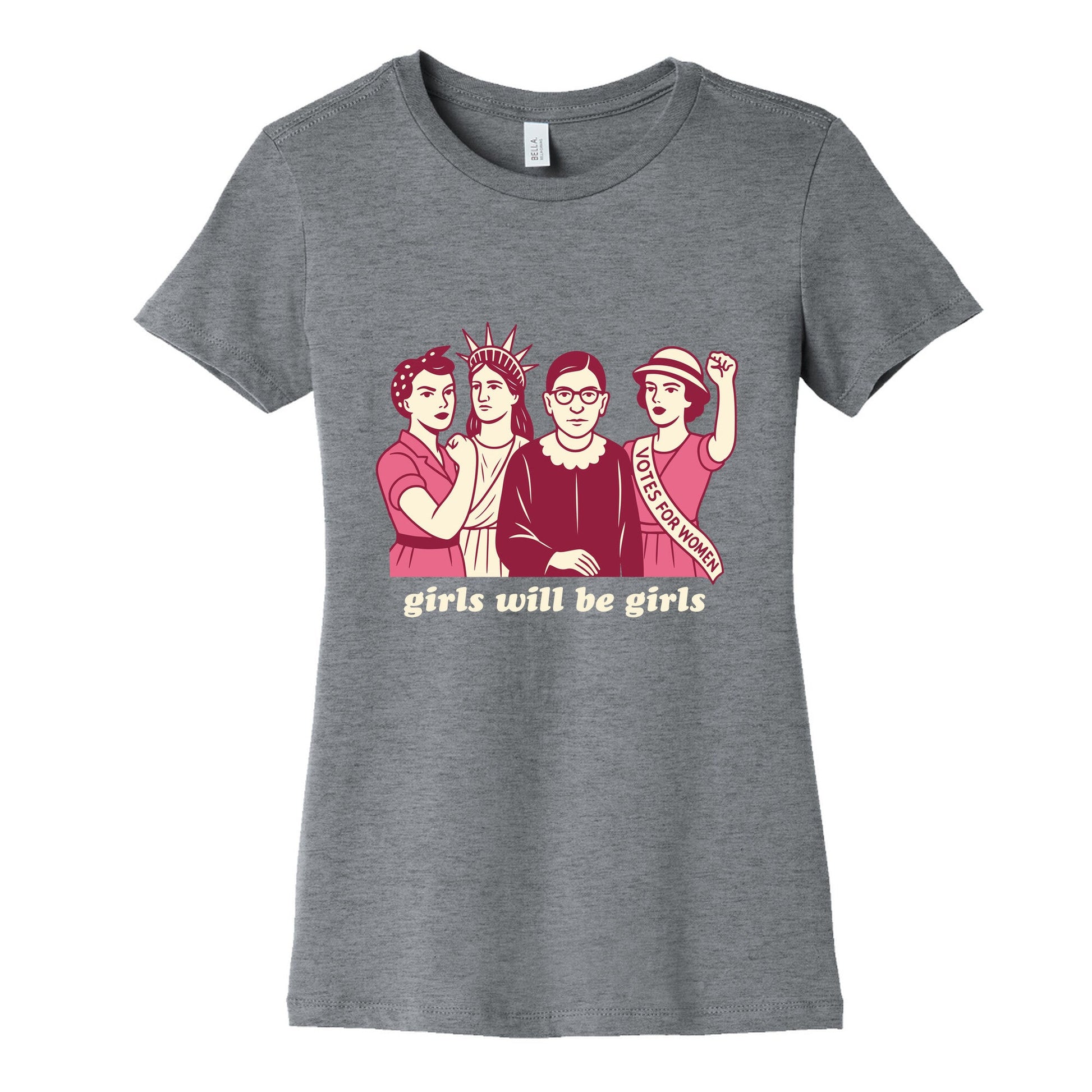 Girls Will Be Girls Fourth of July Womens Cotton Tee