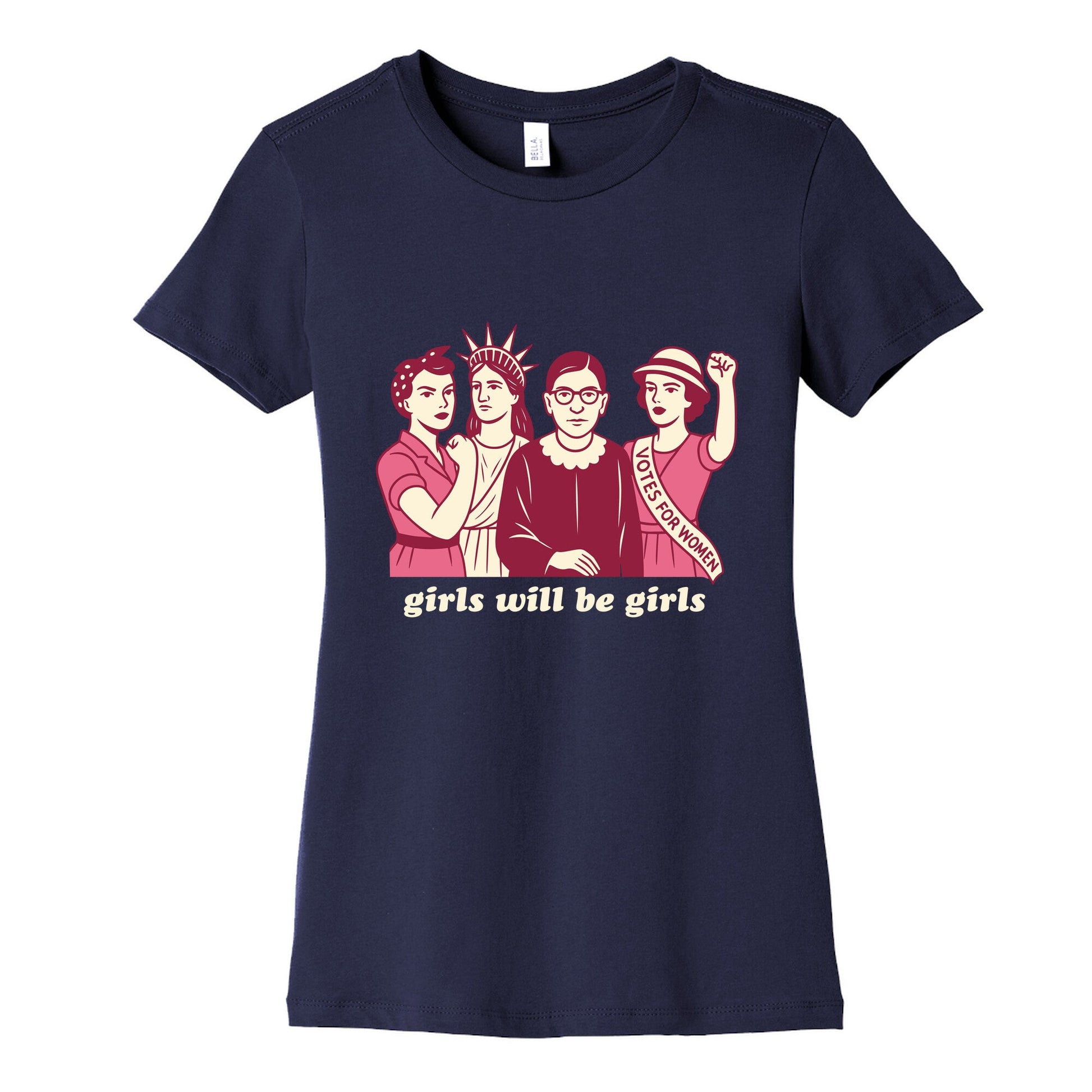 Girls Will Be Girls Fourth of July Womens Cotton Tee