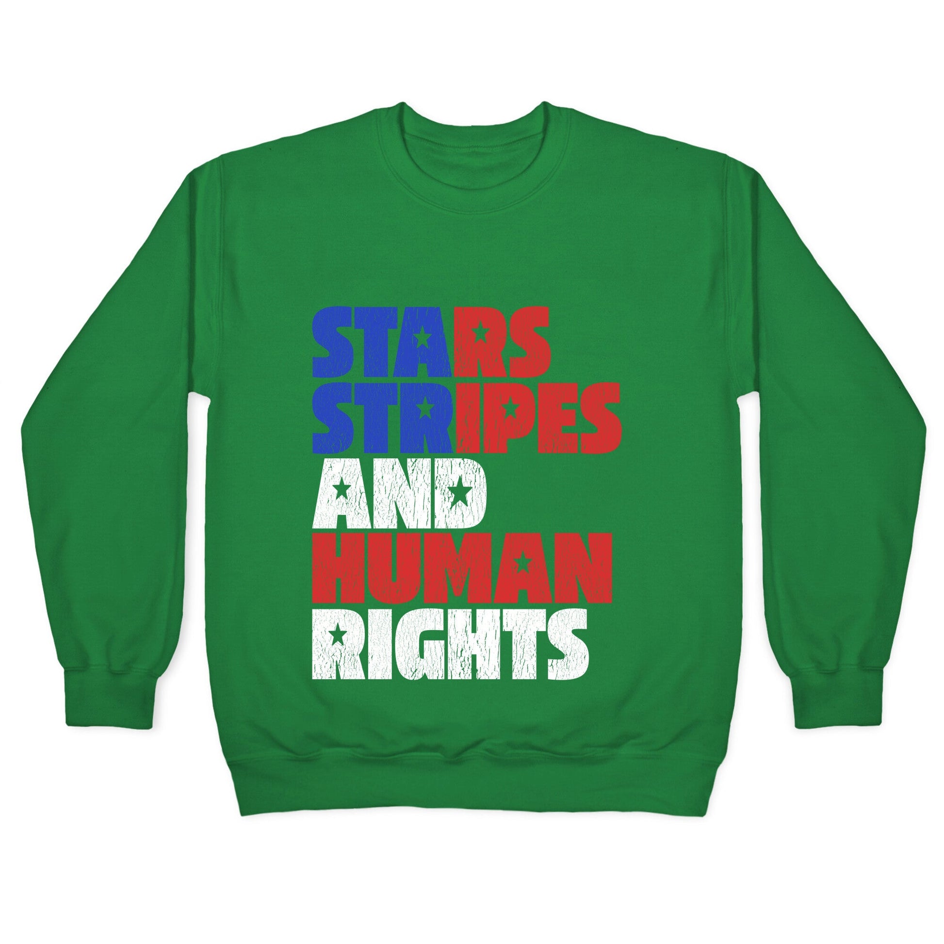 Starts Stripes Human Rights July 4th Crewneck Sweatshirt