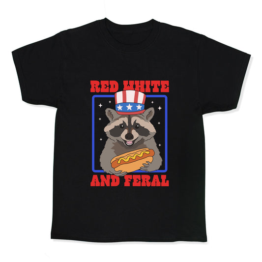 Red White And Feral Kids Tee