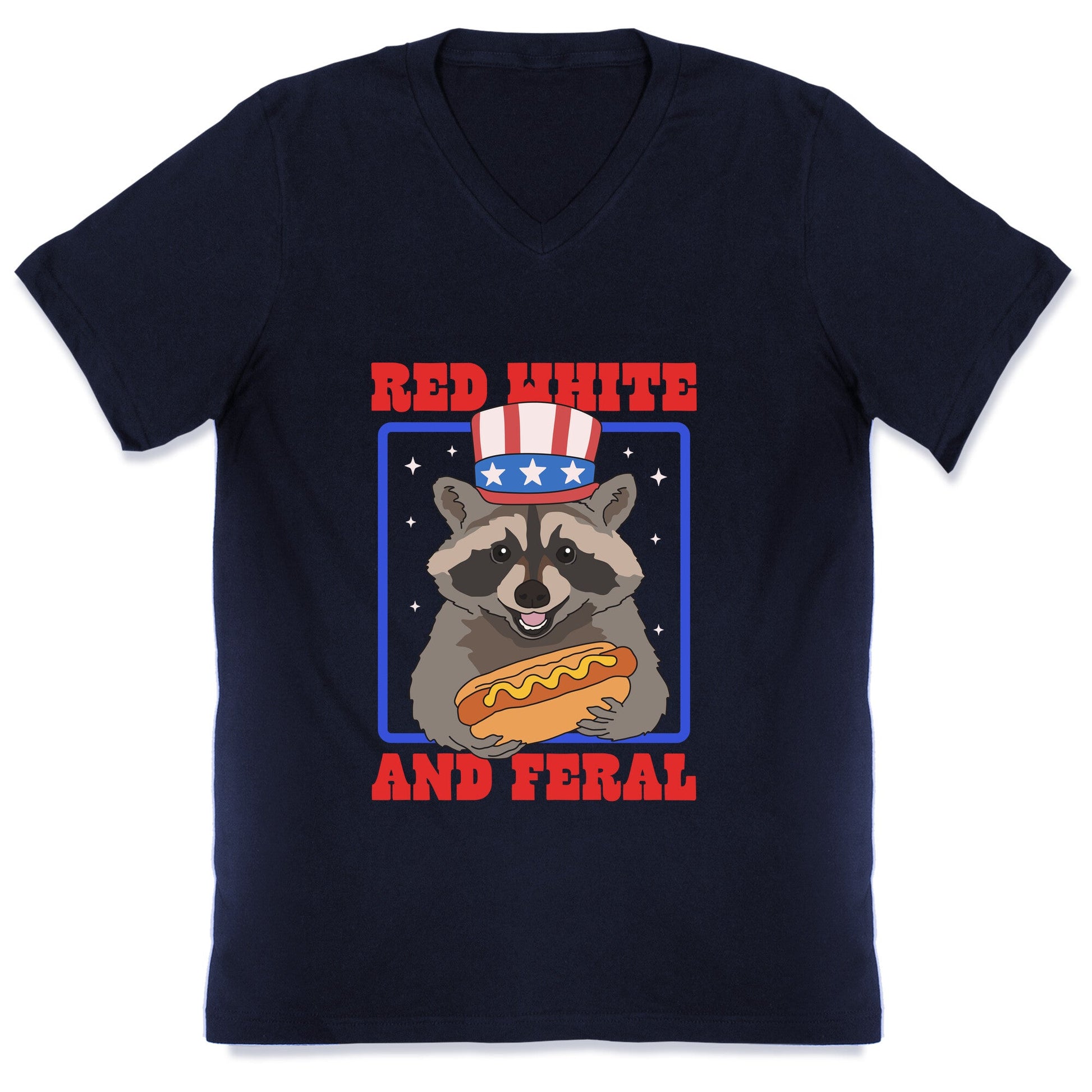 Red White And Feral V-Neck