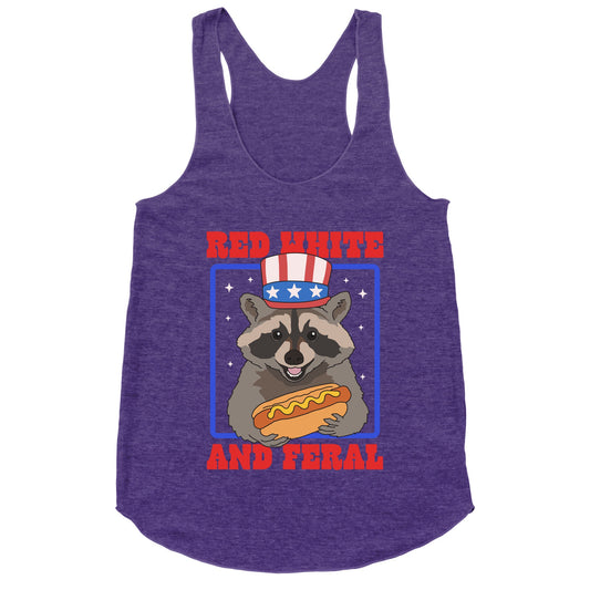 Red White And Feral Racerback Tank