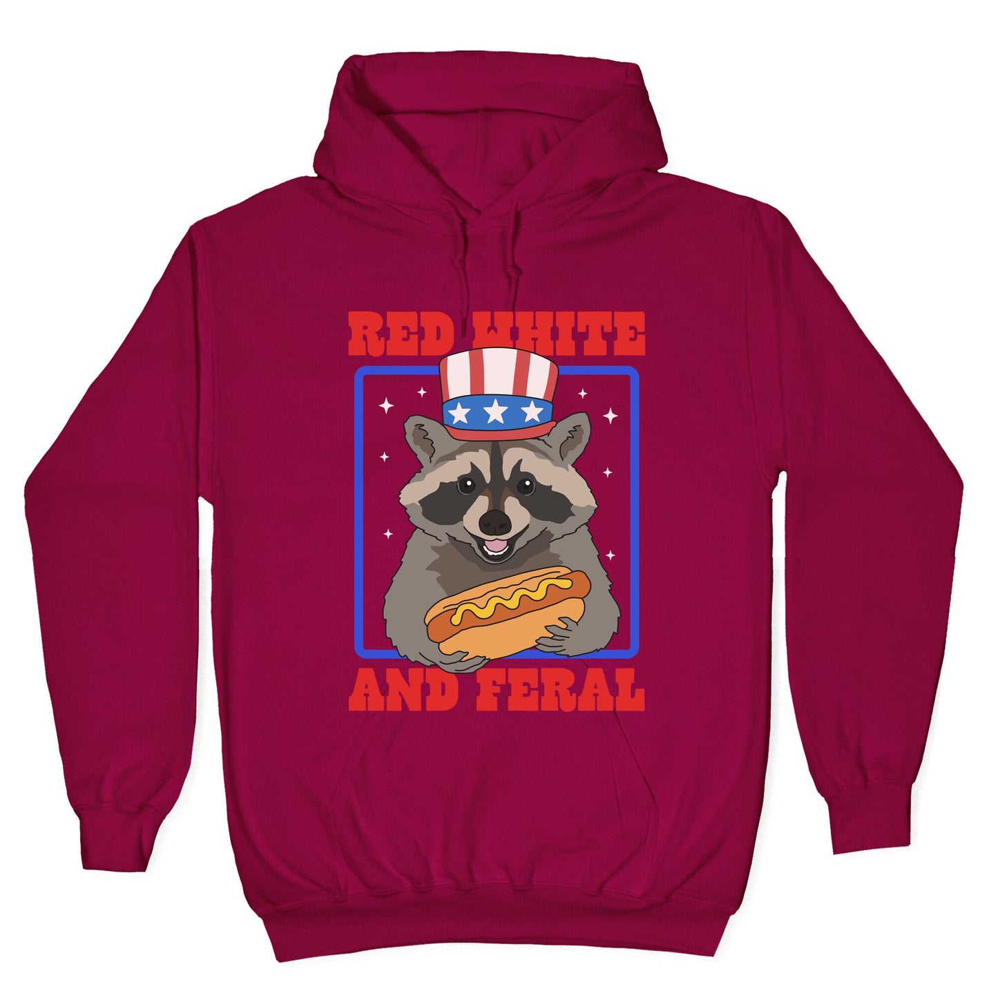 Red White And Feral Hoodie