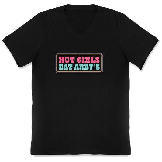 Hot Girls Eat Arbys Colorful V-Neck