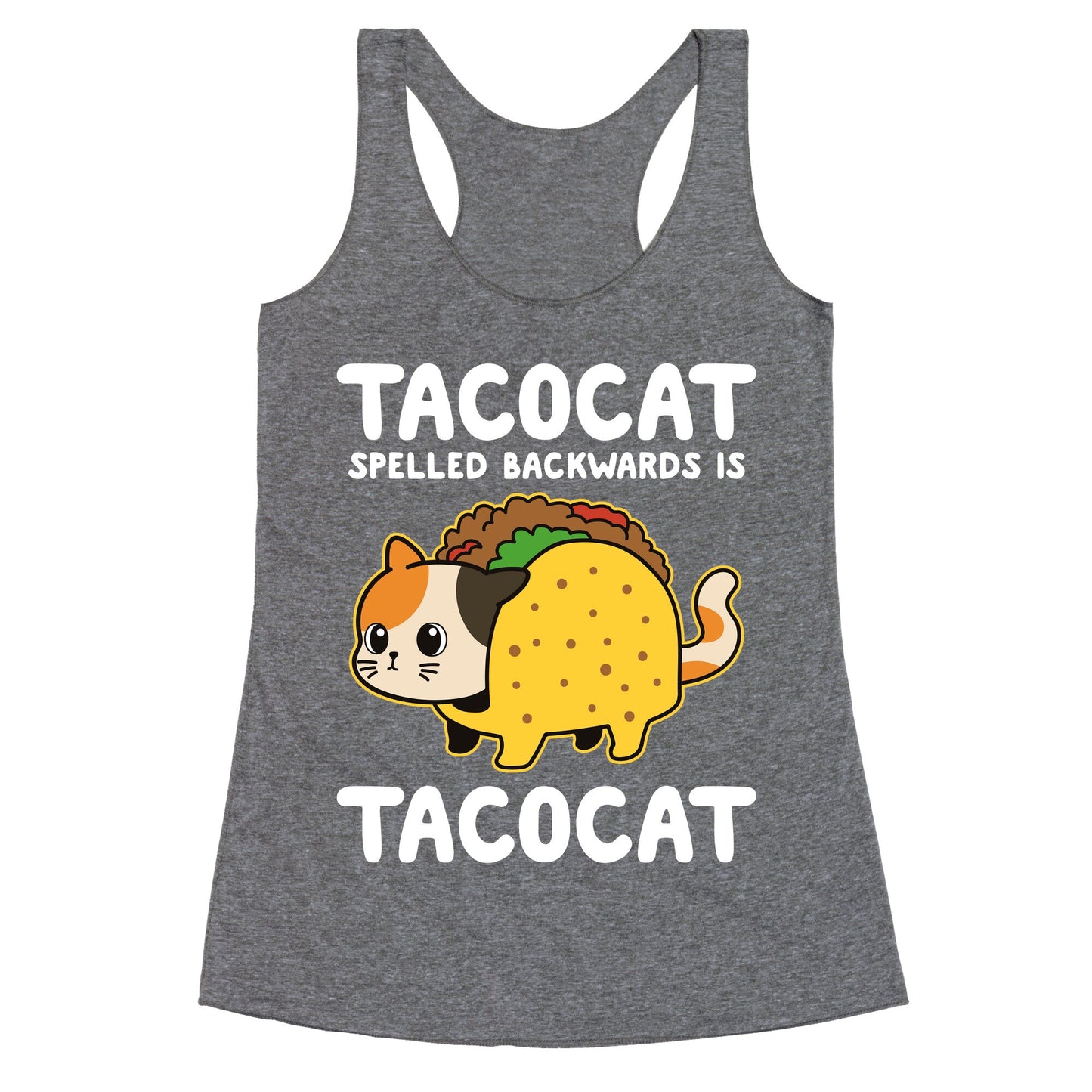 Tacocat Spelled Backwards Racerback Tank