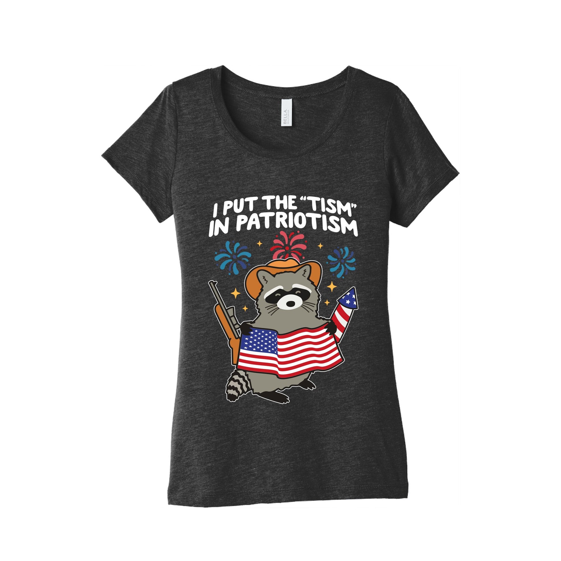 Tism In Patriotism Racoon Womens Triblend Tee