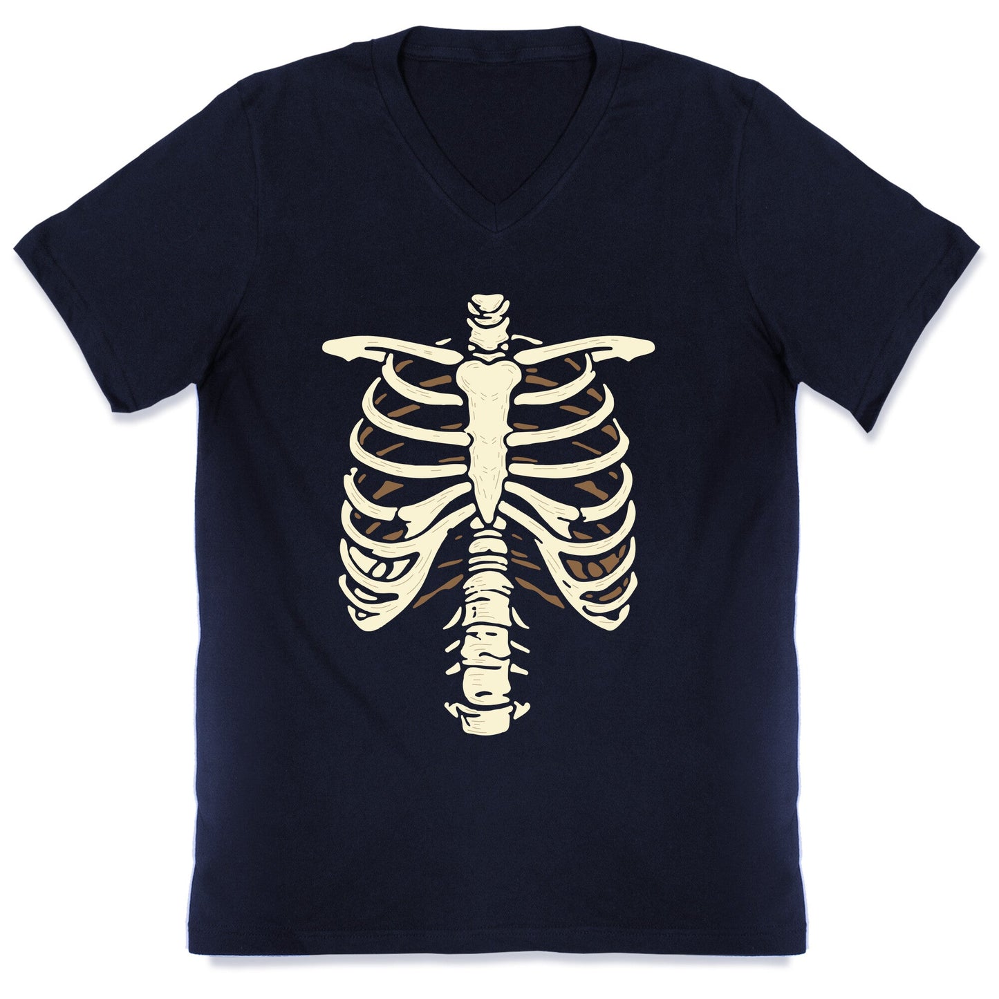 Skeleton Rib Cage Halloween Costume V-Neck