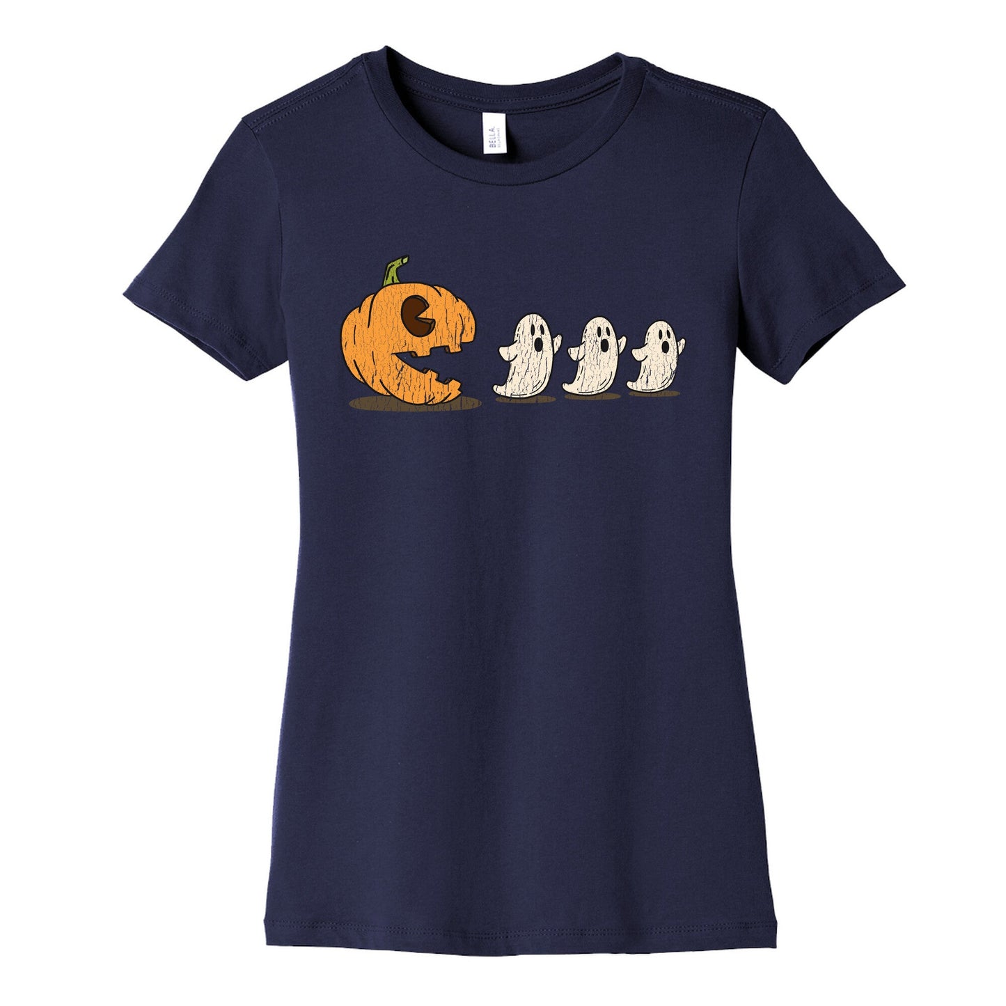Halloween Pumpkin Ghost Game Womens Cotton Tee