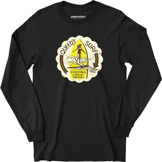 Queen's Surf - Waikiki, HI - Vintage Tiki Bar - Long Sleeve T-Shirt